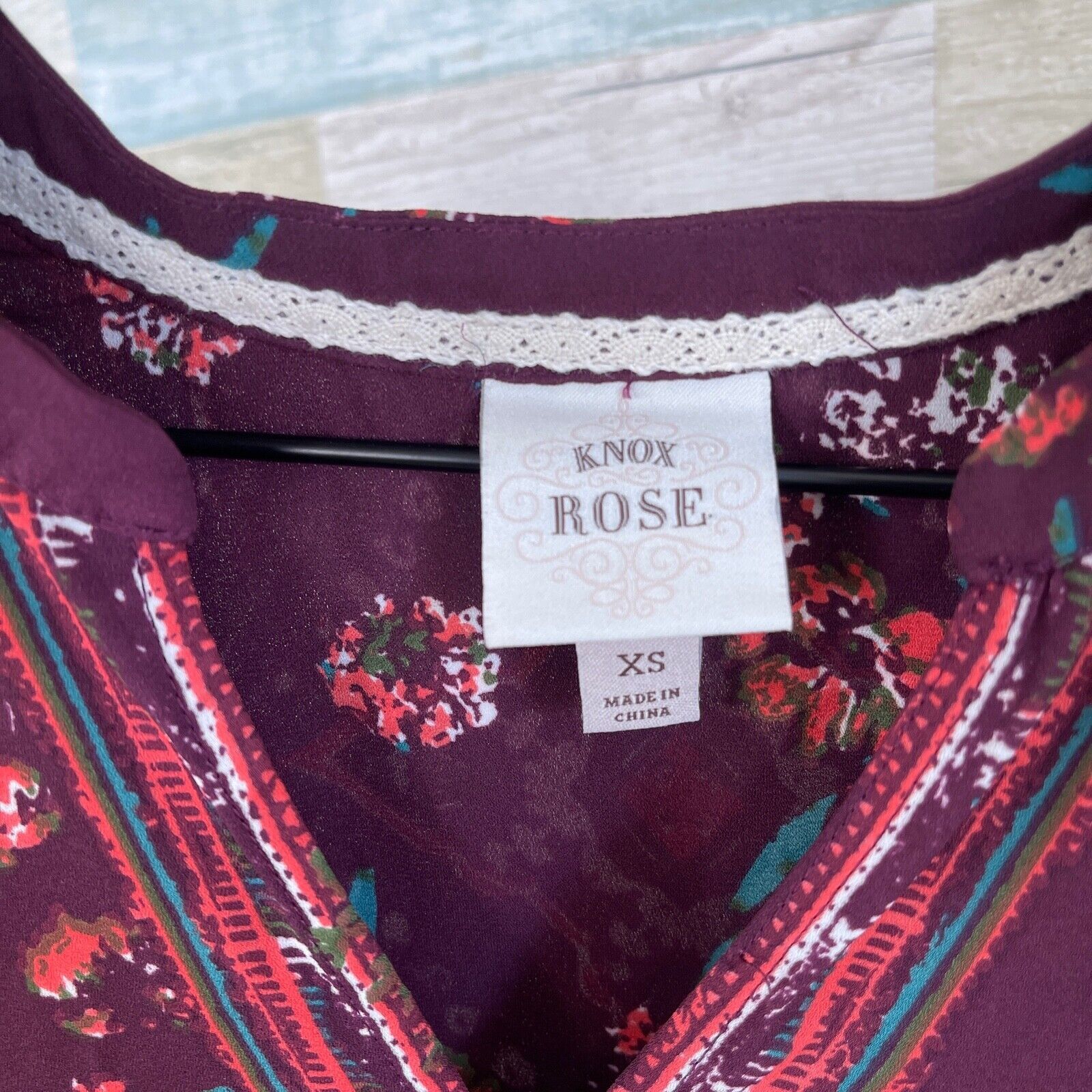 Other Knox Rose Floral Crochet Lace Peasant Blouse Womens XS Size XS / US 0-2 / IT 36-38 - 6 Thumbnail
