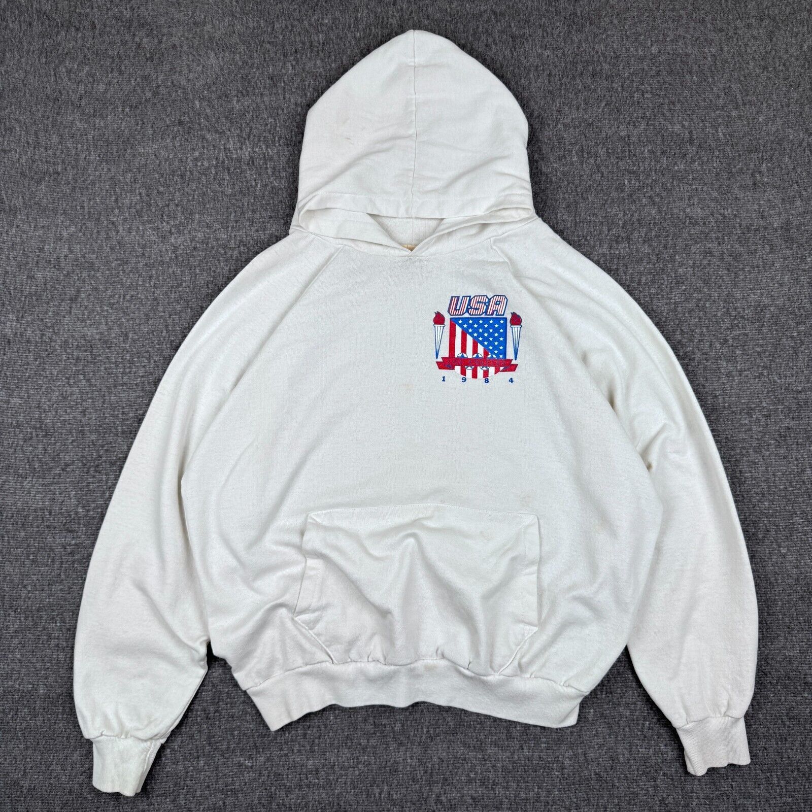 Other Vintage Los Angeles Olympics Hoodie Men's Medium White 1984 Size US M / EU 48-50 / 2 - 1 Thumbnail