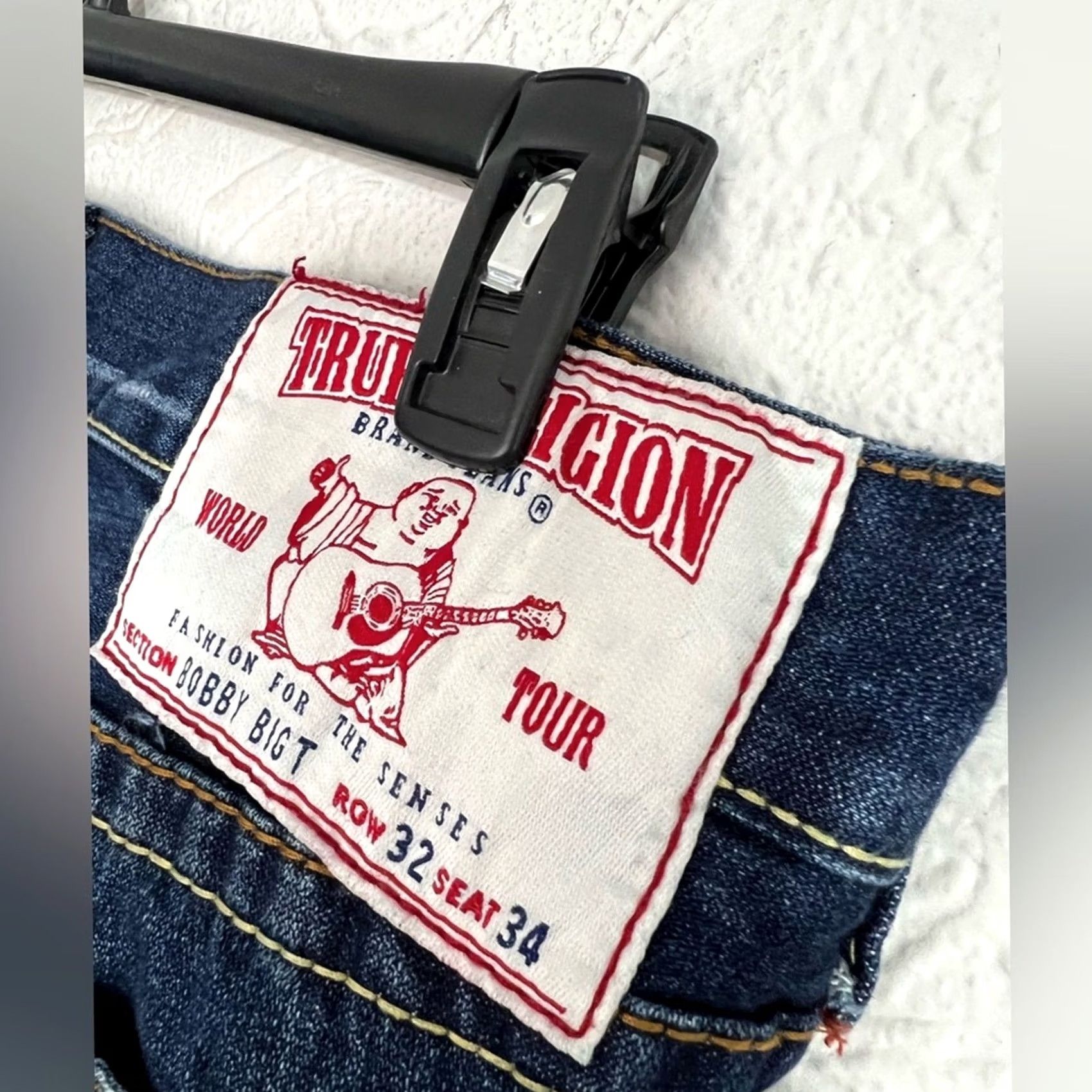 True Religion VTG True Religion Bobby Big T Baggy Denim Jeans Mens 32x34 Blue Thick Stitch Wide-Leg Short Description Not Included Size US 32 / EU 48 - 5 Thumbnail