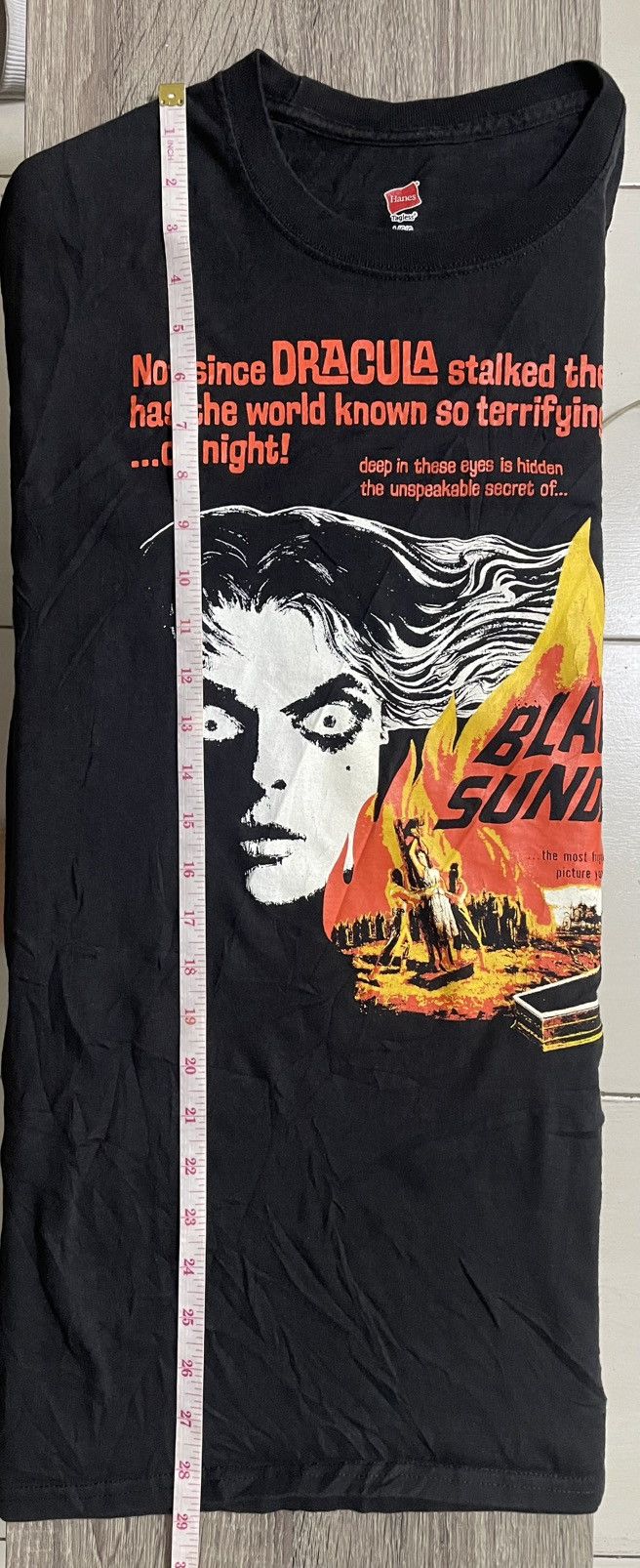 Hanes Vintage Black Sunday Horror Shirt Size US L / EU 52-54 / 3 - 6 Thumbnail