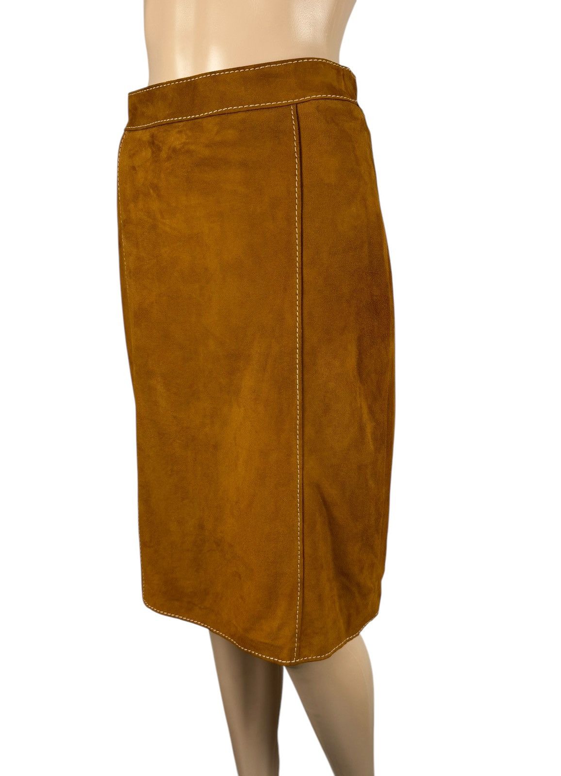 Designer × Genuine Leather × Leather Christ Leather Genuine Cuir Suede Skirt size DE36 IT42 Size 28" / US 6 / IT 42 - 4 Thumbnail
