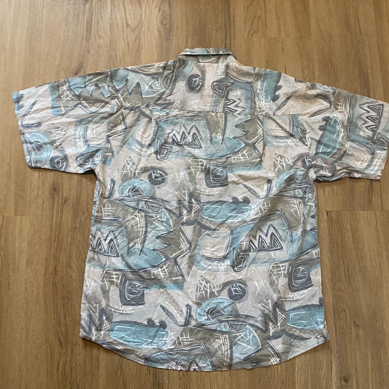Other Blue and white vintage 90s abstract button up shirt Size US M / EU 48-50 / 2 - 2 Thumbnail