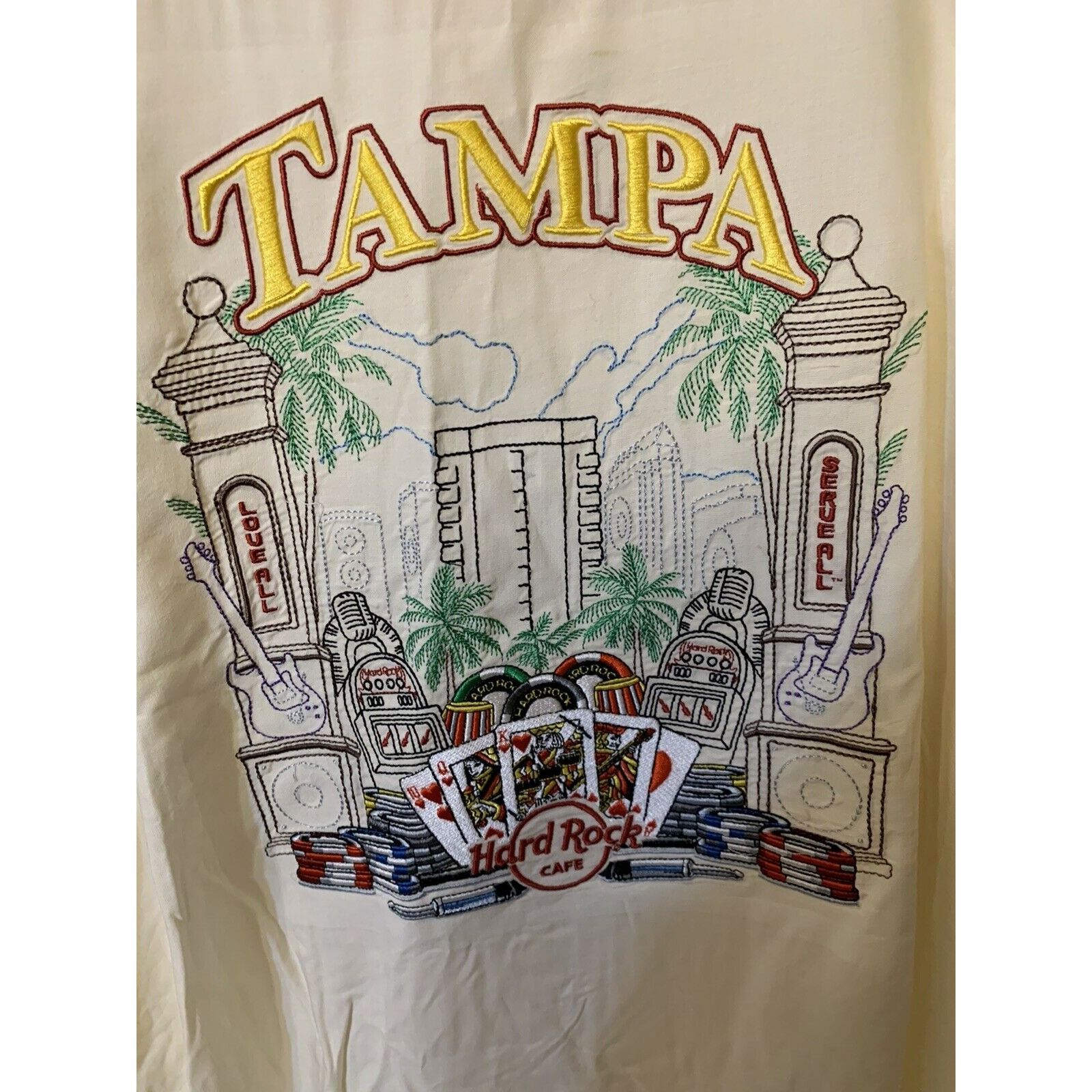 Hard Rock Cafe New Hard Rock Cafe Men's Sz L Tampa Florida Embroidered Casi Size US L / EU 52-54 / 3 - 1 Thumbnail