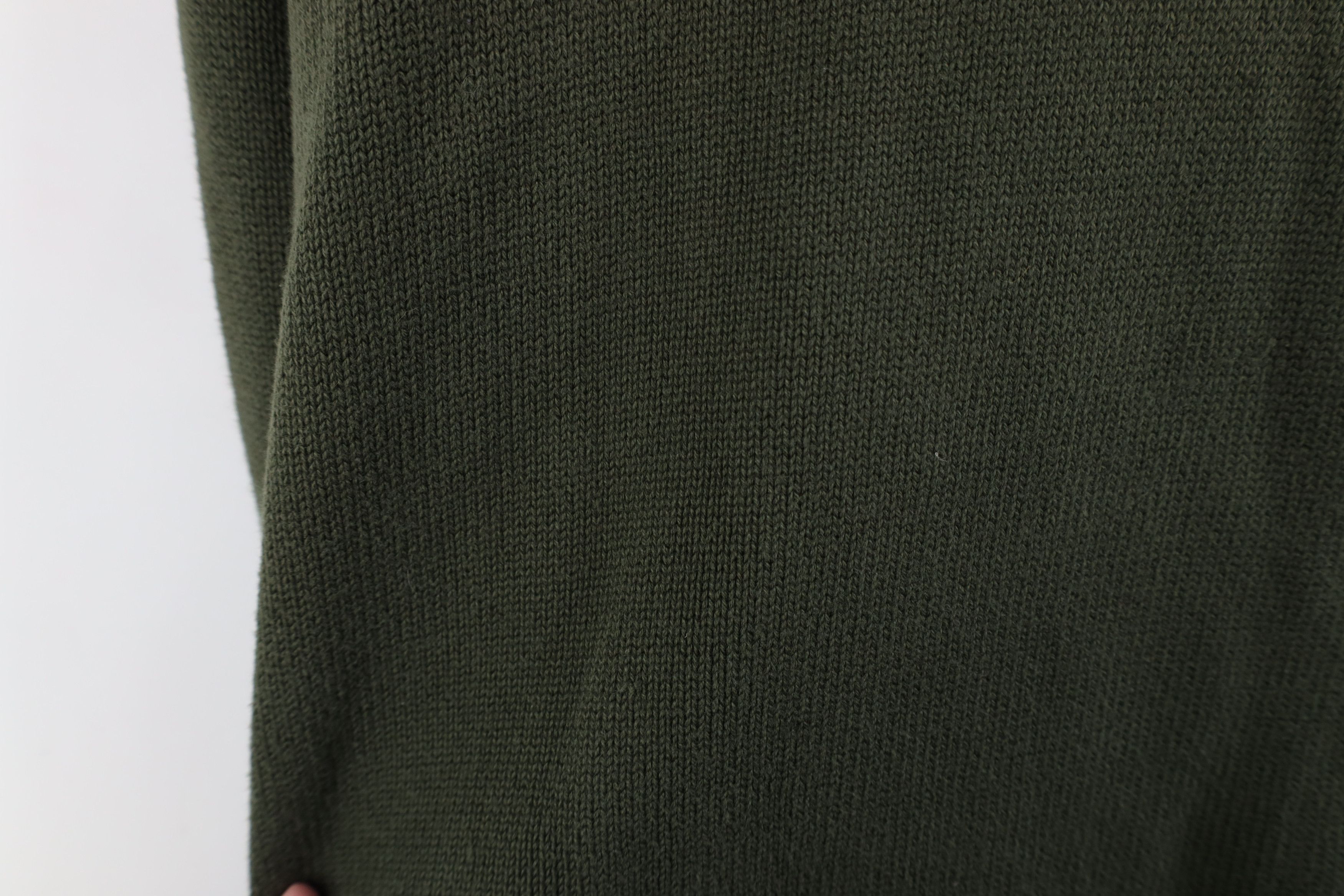 Eddie Bauer × Vintage Vintage Eddie Bauer Blank Cotton Knit Henley Sweater Green Size US L / EU 52-54 / 3 - 8 Thumbnail
