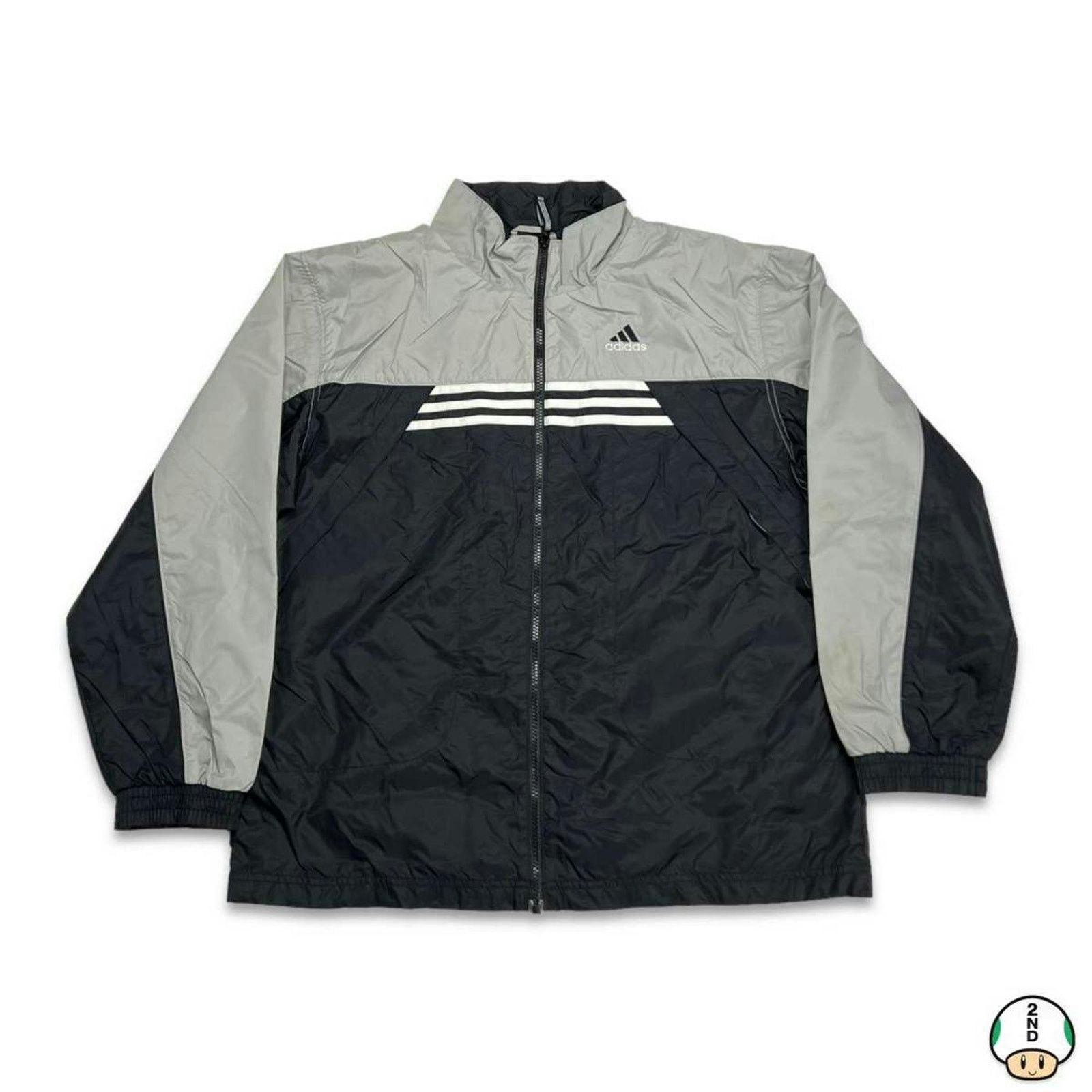 Adidas × Vintage Adidas Jacket Medium Stripe Spell Out Full Zip Windbreaker Size US M / EU 48-50 / 2 - 1 Thumbnail