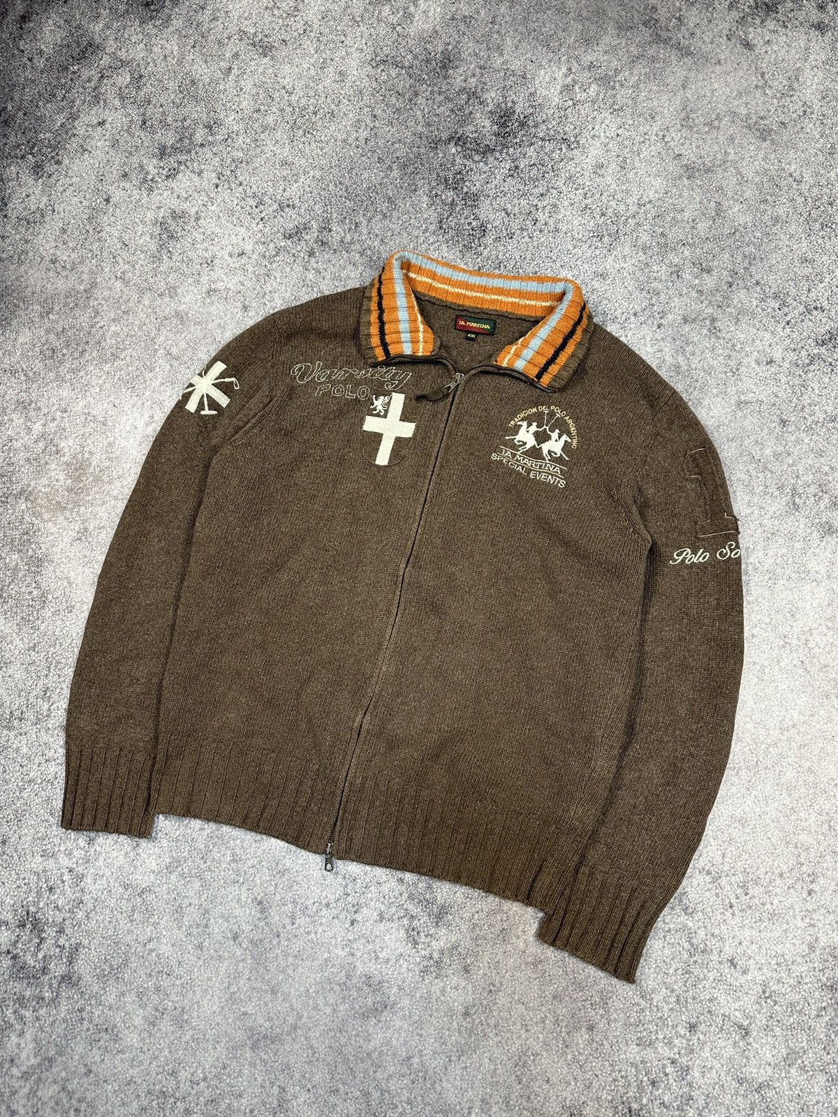 La Martina Vintage La Martina Zip Up Sweater Streetwear Rare Casual VTg Size US XL / EU 56 / 4 - 1 Thumbnail