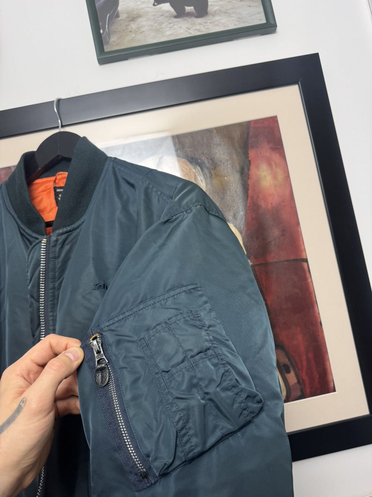 Schott Schott Ma1 Flyer Vintage Nylon Bomber Jacket 90s Boxy Blue Size US M / EU 48-50 / 2 - 4 Thumbnail