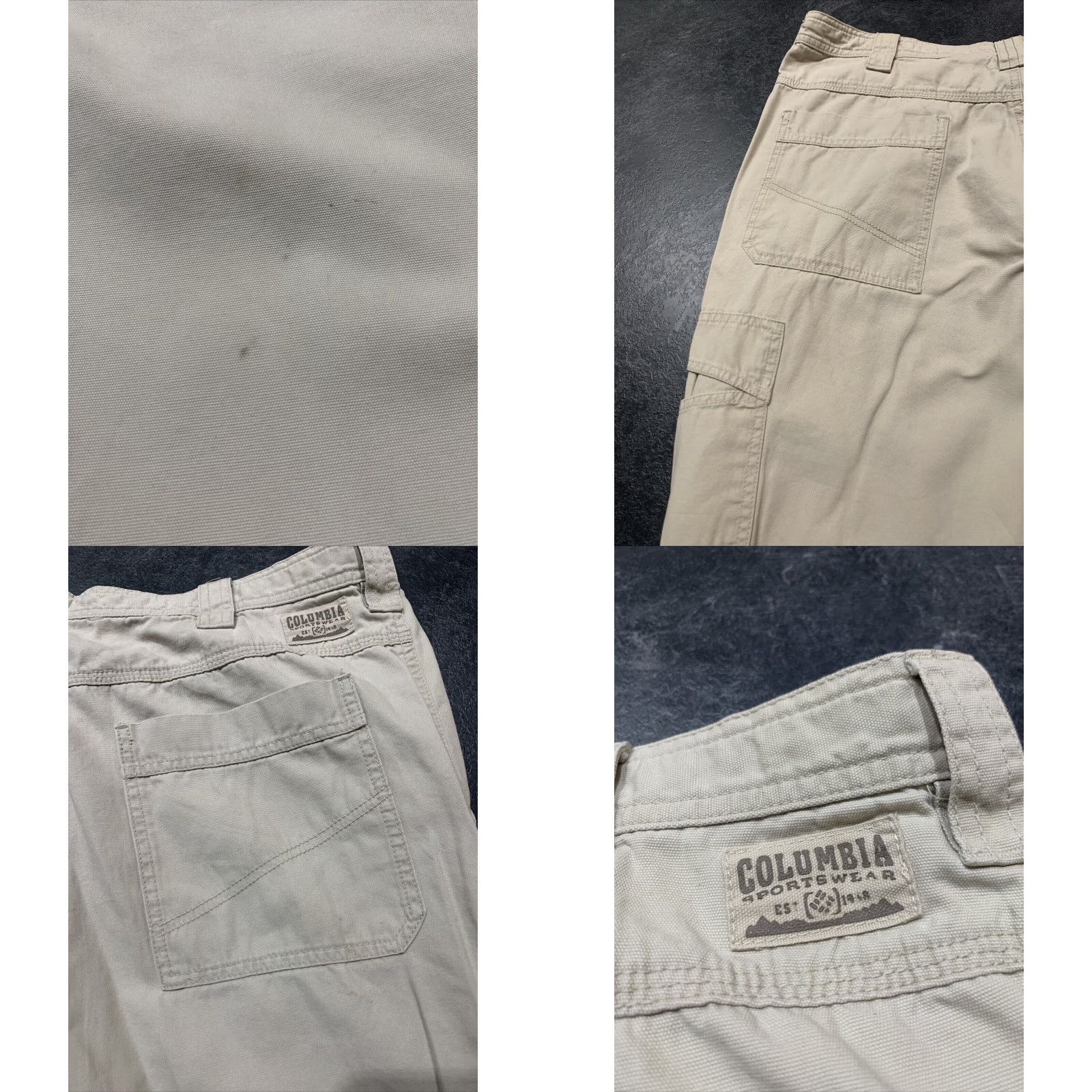 Vintage Columbia Men's Hiking Pants 38x32 Cotton Khaki Workwear Carpenter Regular Fit Size US 38 / EU 54 - 8 Thumbnail