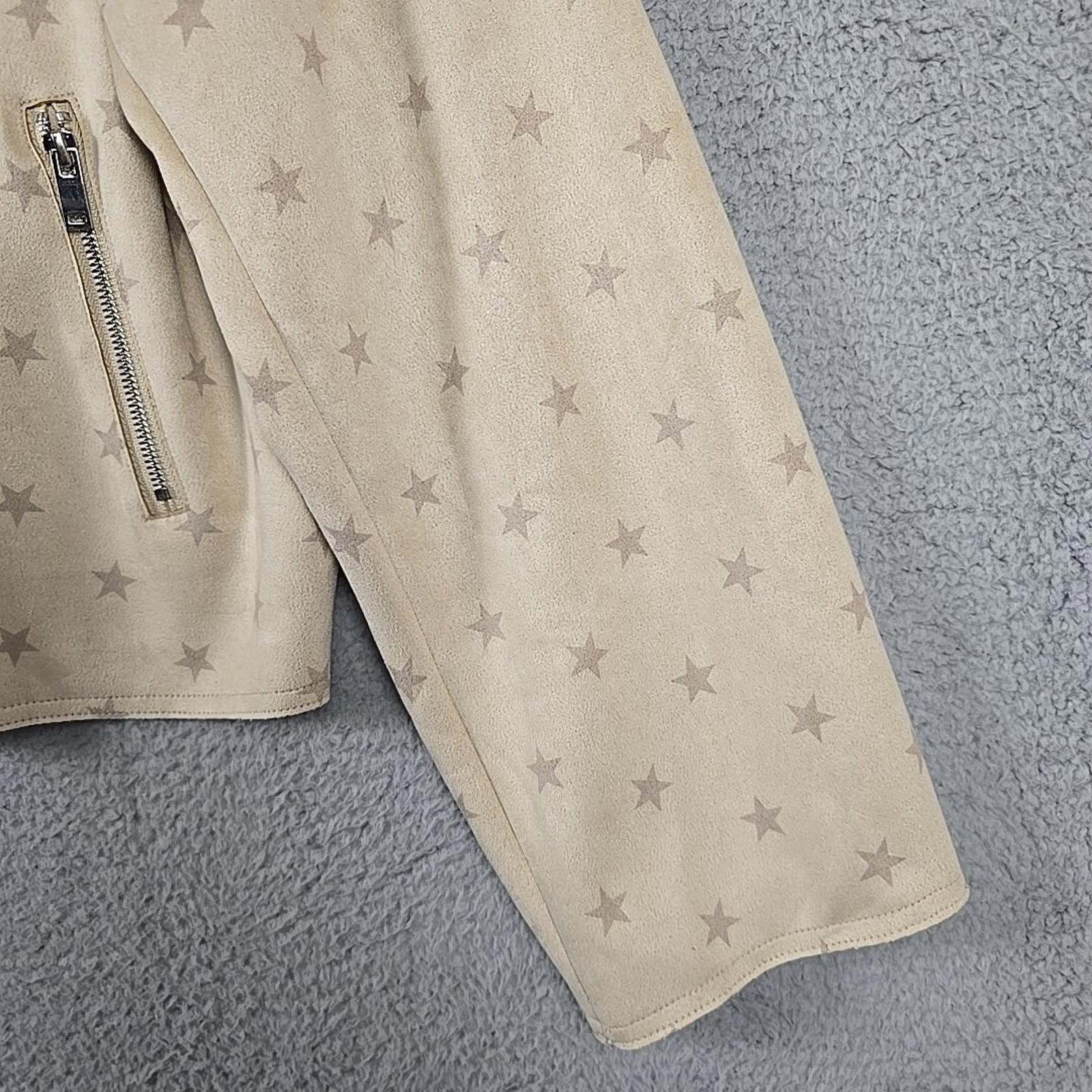 Cartoon Network Cato Jacket Cardigan Plus Sz 22/24W Beige/Star Faux Suede Size 4XL / US 24-26 - 7 Thumbnail