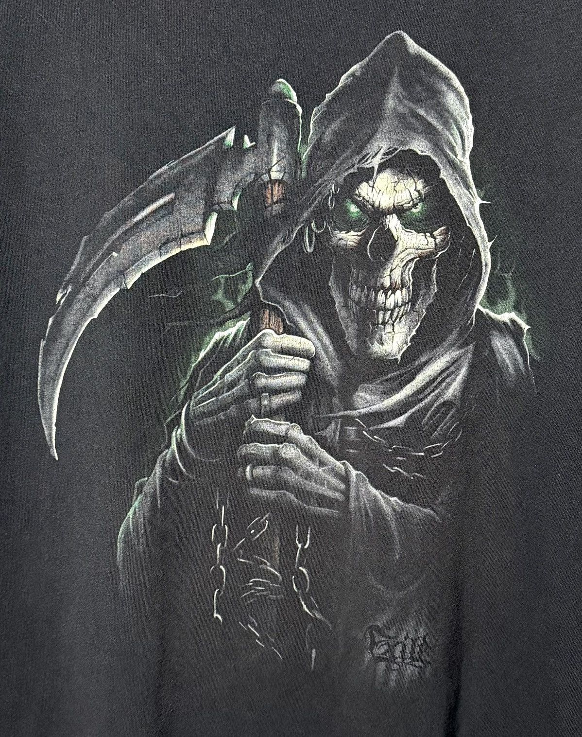 AAA 2000s Grim Reaper 'Exile' Skull T-Shirt, Size XL, Y2K Style! Size US XL / EU 56 / 4 - 2 Thumbnail
