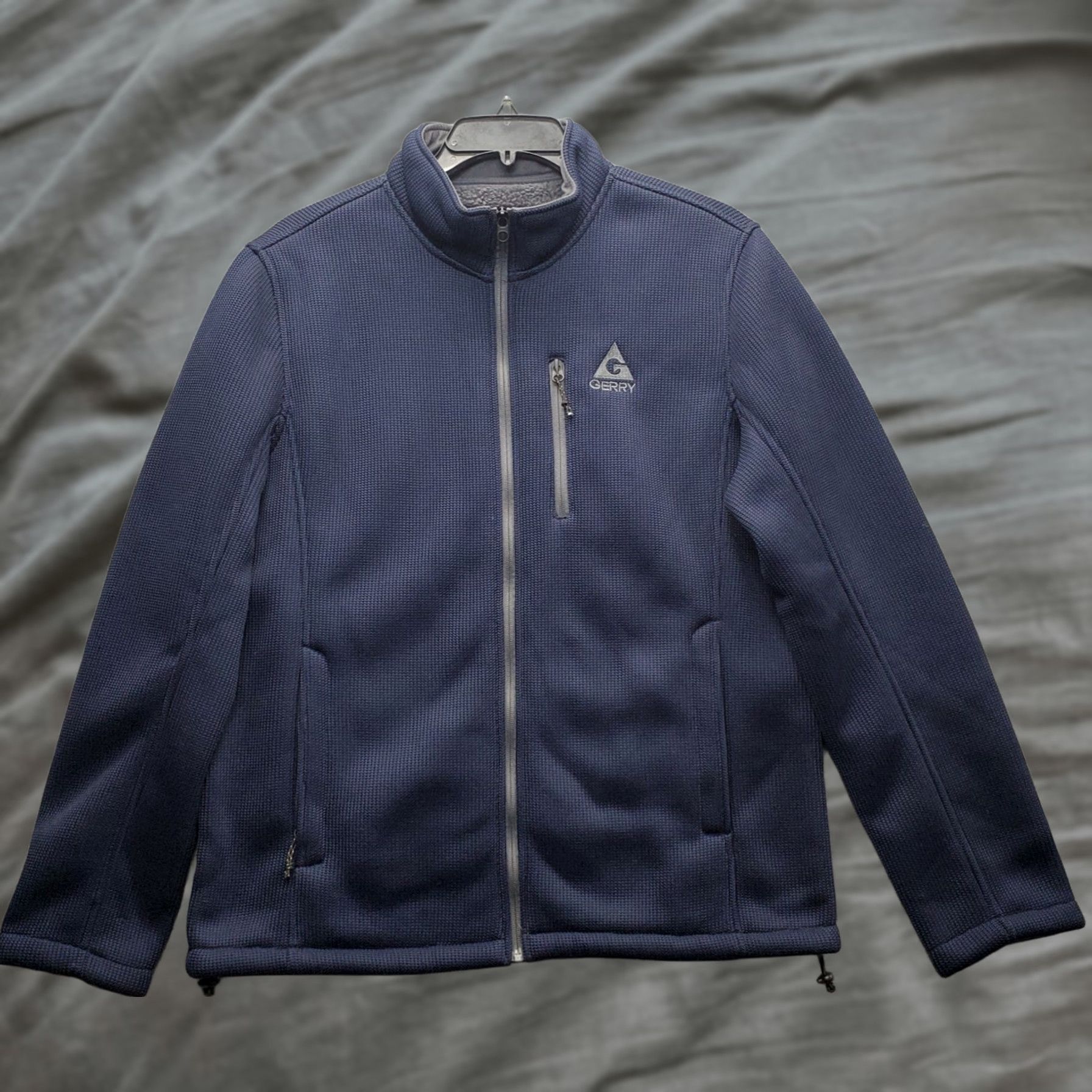 Logo 7 Gerry Jacket Mens L Navy Sherpa Lined Embroidered Logo Adjustable Drawcord Hem Jacket Size US L / EU 52-54 / 3 - 1 Thumbnail