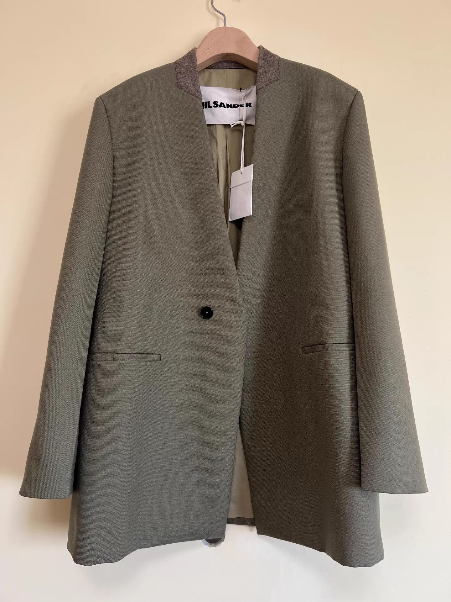 Jil Sander Jil Sander Men's Collarless Blazer Avocado Green 48 Size US M / EU 48-50 / 2 - 3 Thumbnail