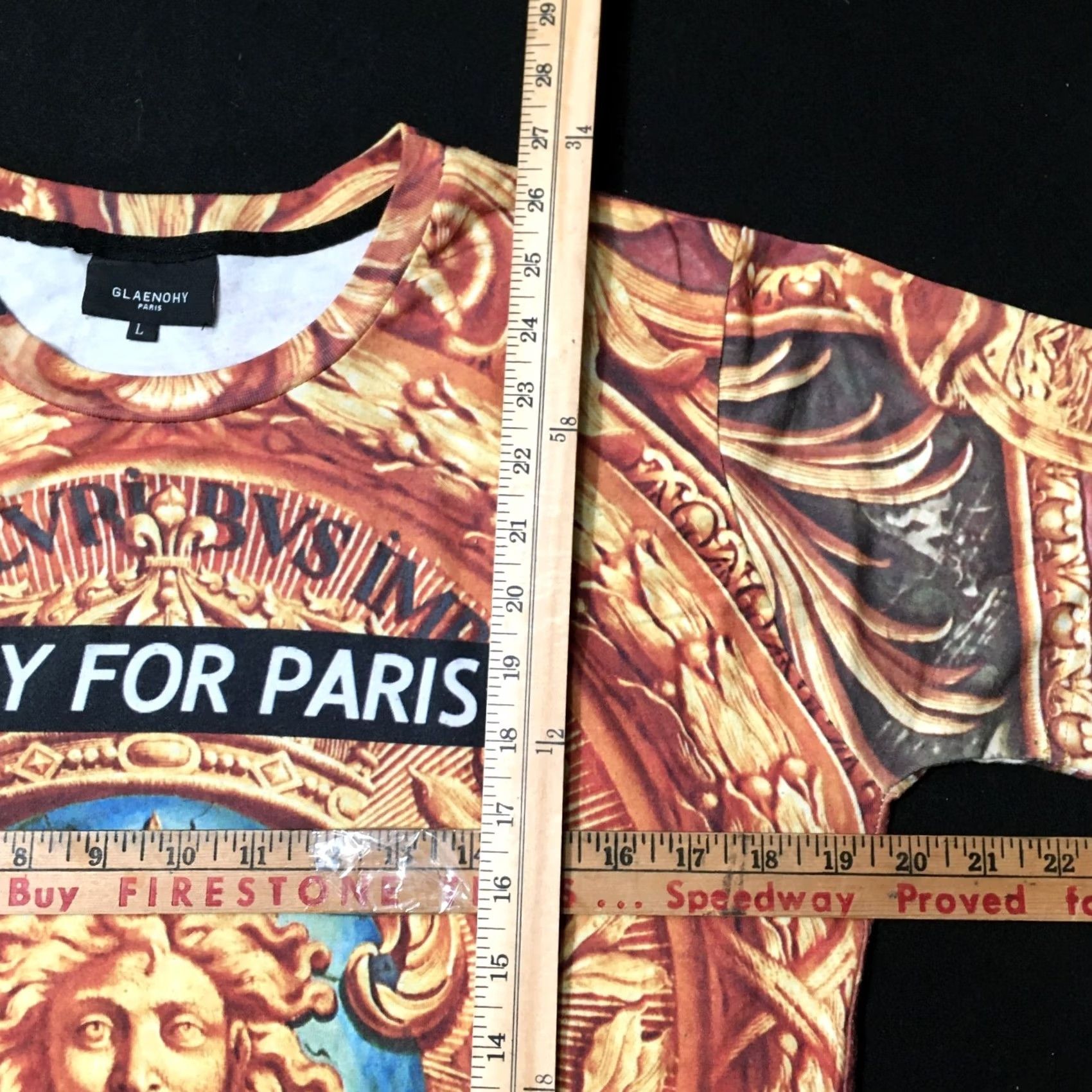 Gloverall glaenohy Pray For Paris Shirt large all over print graphic Mens Size US L / EU 52-54 / 3 - 4 Thumbnail