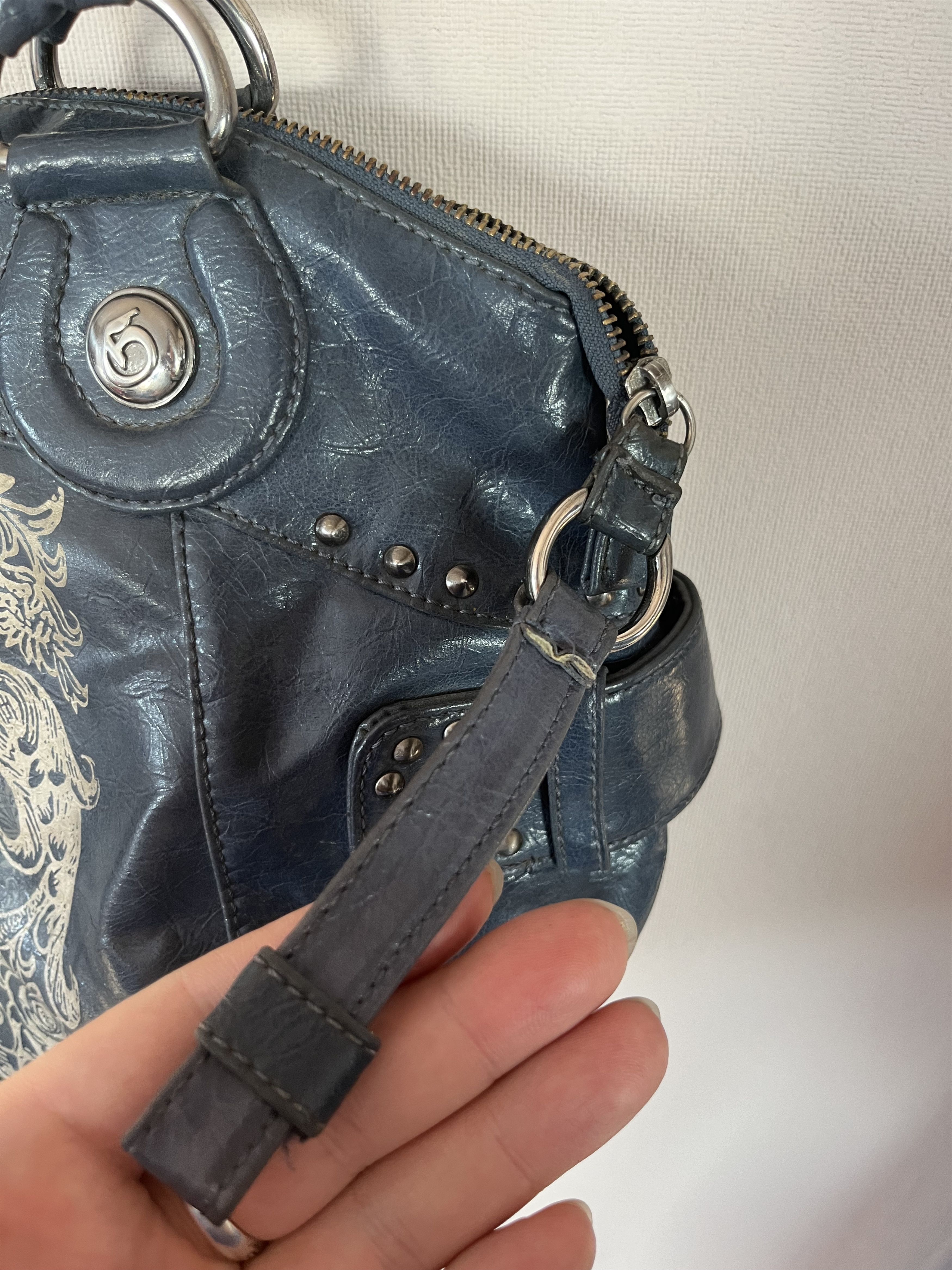 Guess Guess Jeans Y2K Studded Shoulder Bag Blue Vintage Logo Purse Size ONE SIZE - 5 Thumbnail