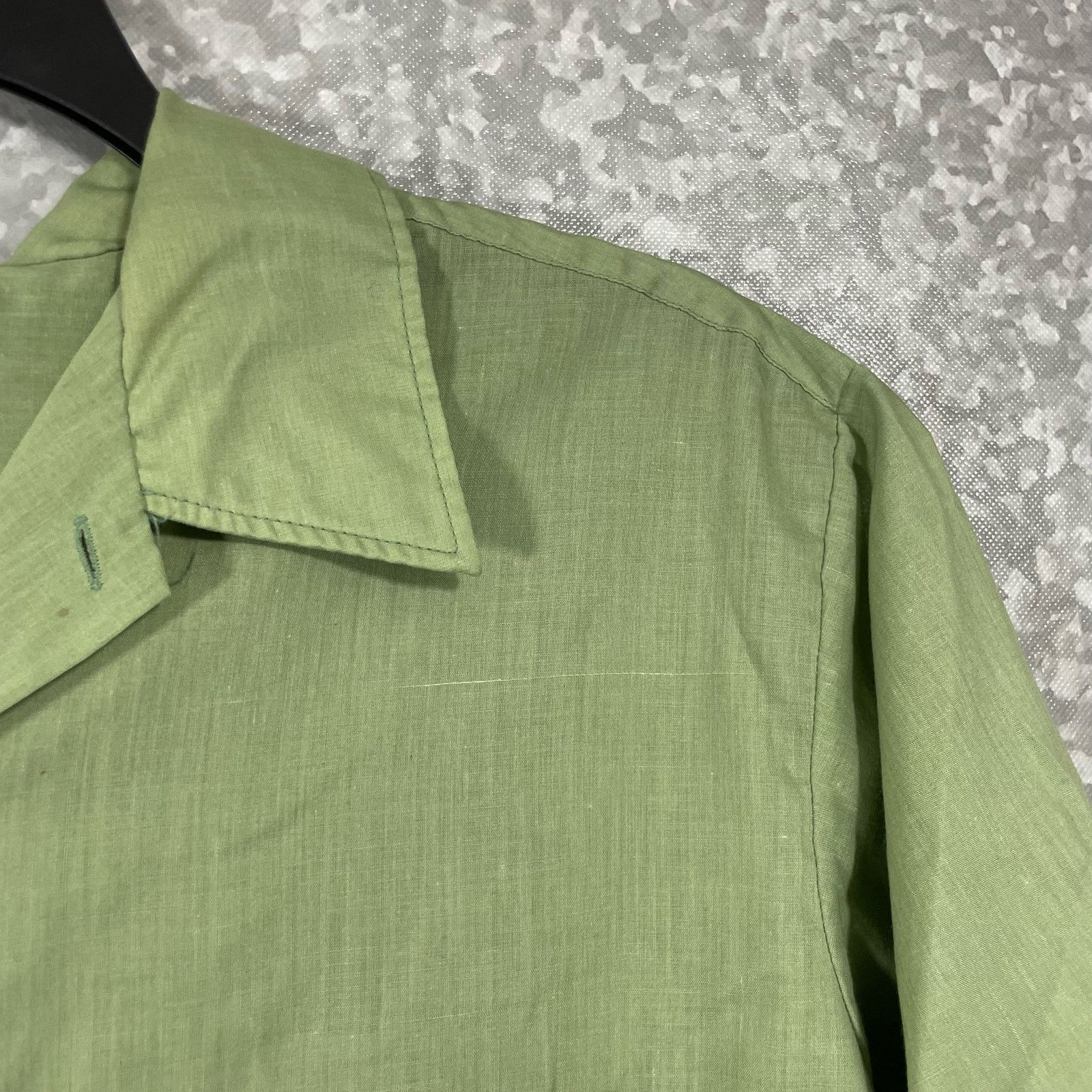 Vintage Harper Vintage 1970s Green Button Up Shirt - XL (17-17.5) Size US XL / EU 56 / 4 - 2 Thumbnail