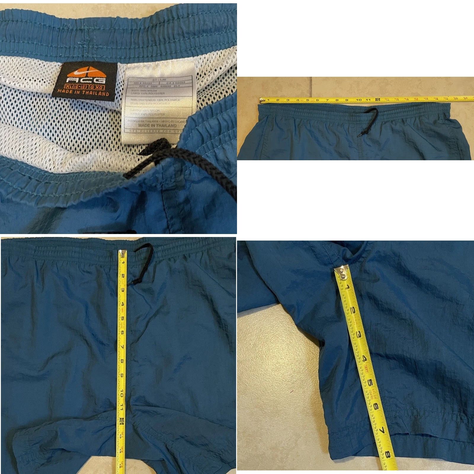 Nike VINTAGE Nike ACG Board Shorts XL Blue 90s Surf Beach Sports Swim Trunks Mens Size US 36 / EU 52 - 8 Thumbnail