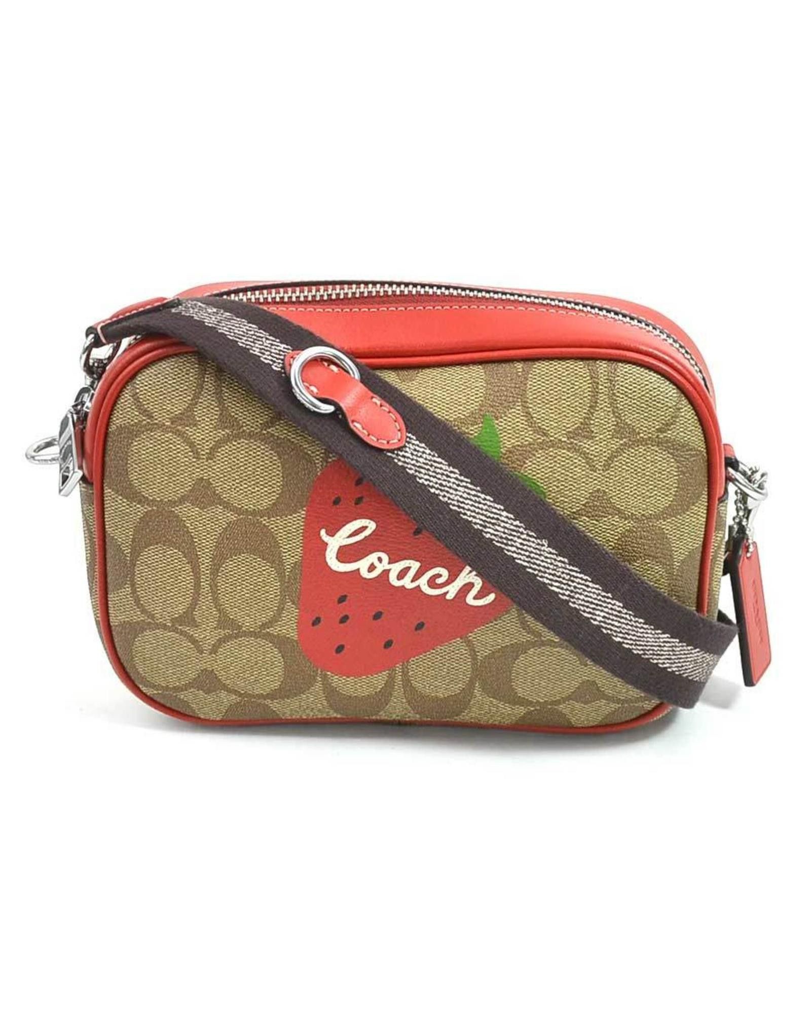 image of Coach Signature Canvas Shoulder Bag in Beige, Women's