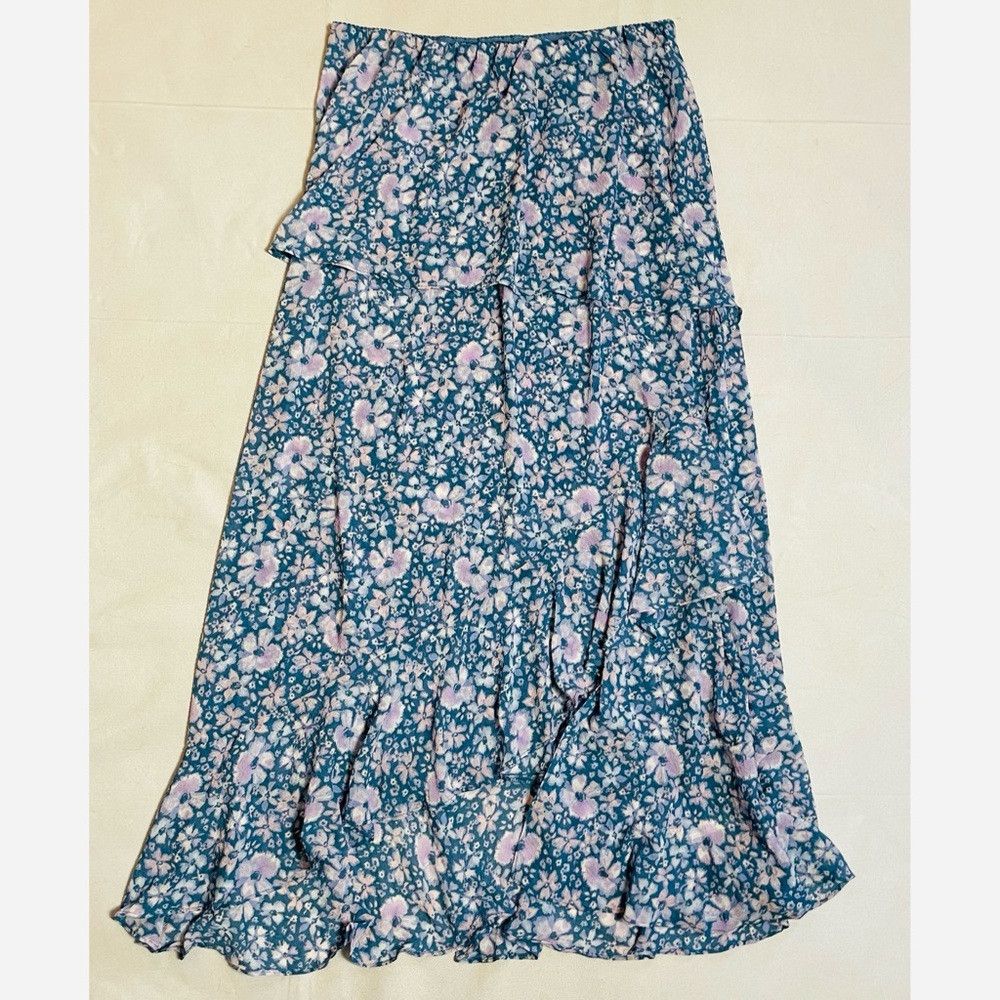 Free People New Free People Romance Me Blue Floral Half Slip Skirt Size Size 28" / US 6 / IT 42 - 4 Thumbnail