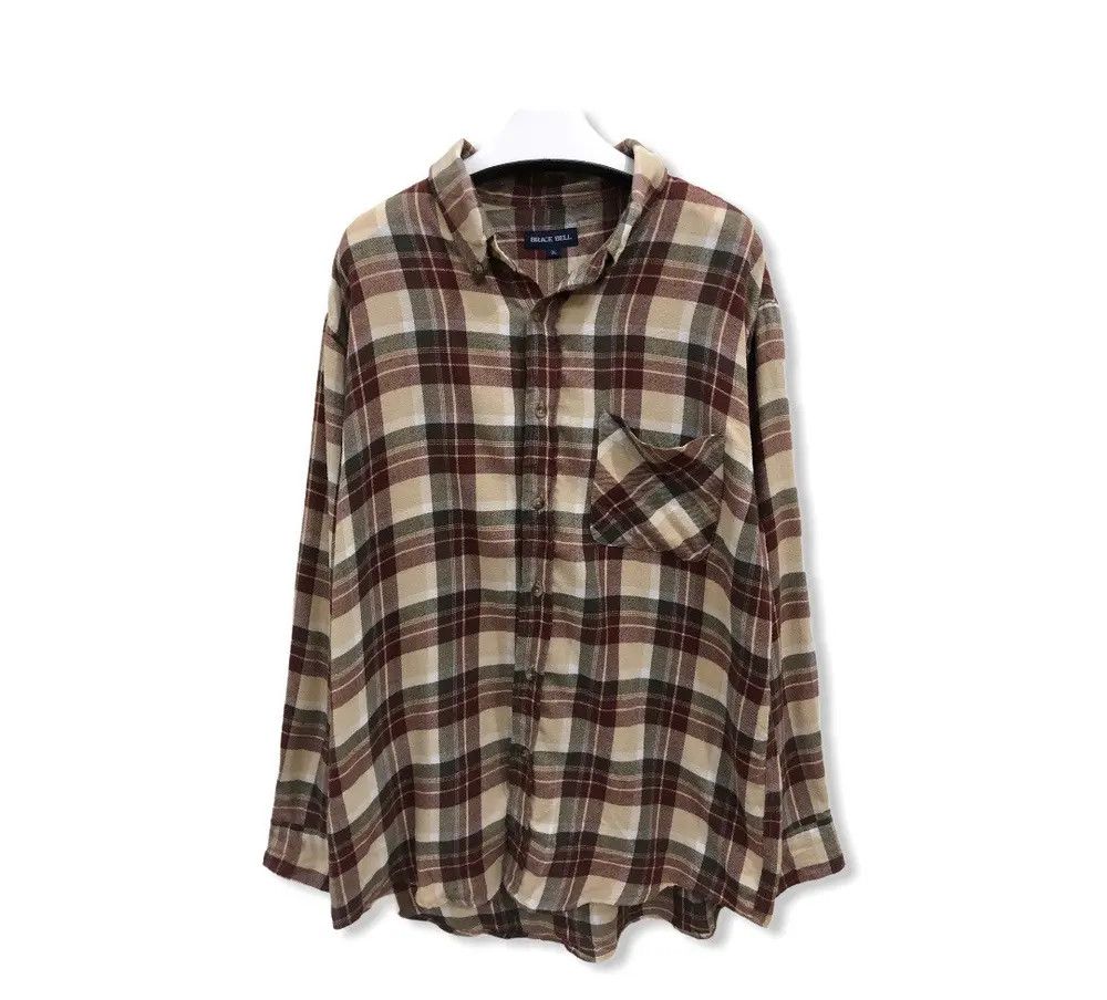 Flannel × Vintage Vintage Brace Bell Plaid Tartan Flannel Shirt 👕 Size US L / EU 52-54 / 3 - 1 Thumbnail