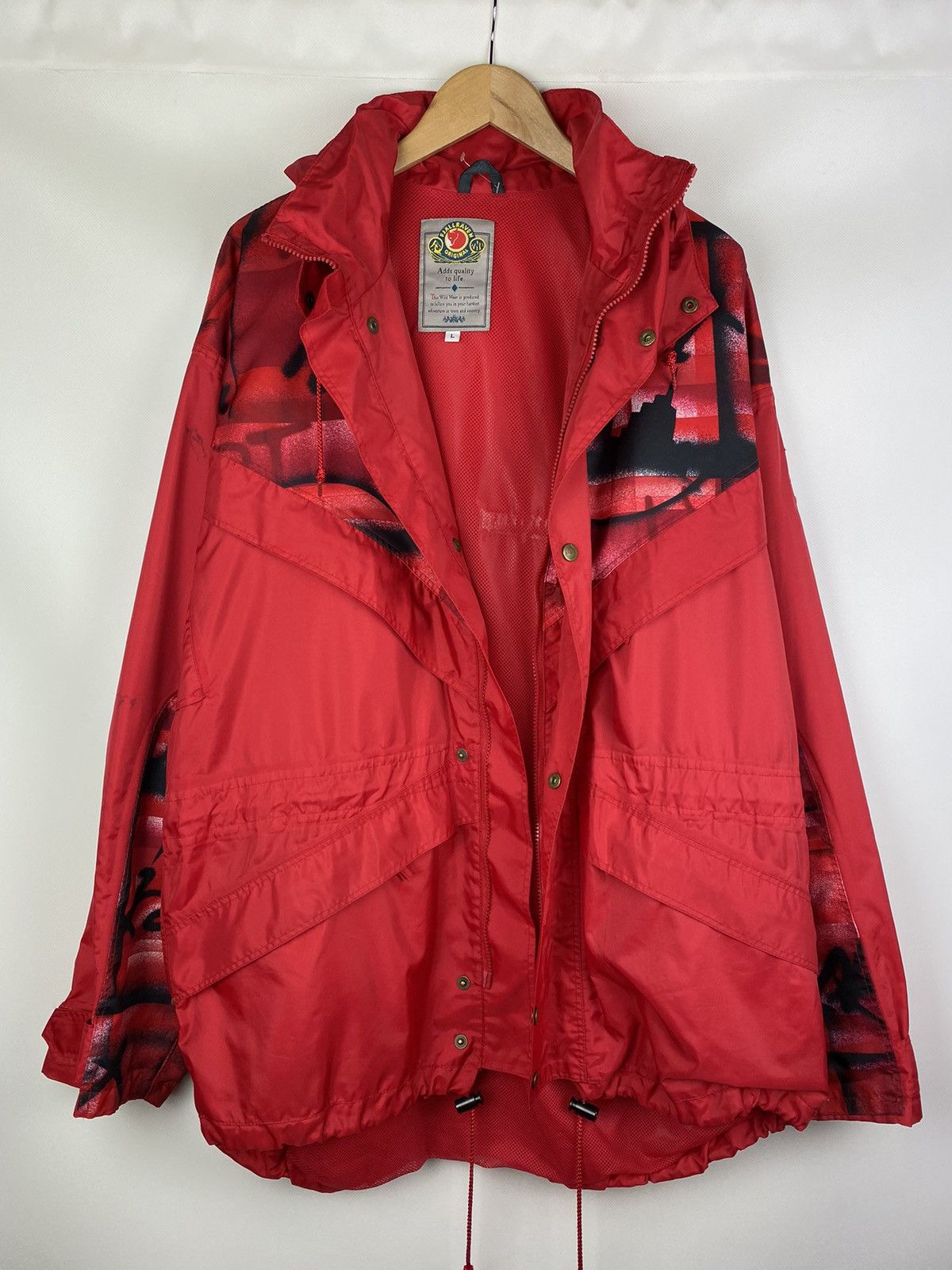 Fjallraven × Vintage Fjallraven vintage overprinted hooded windbreaker jacket Size US L / EU 52-54 / 3 - 21 Thumbnail