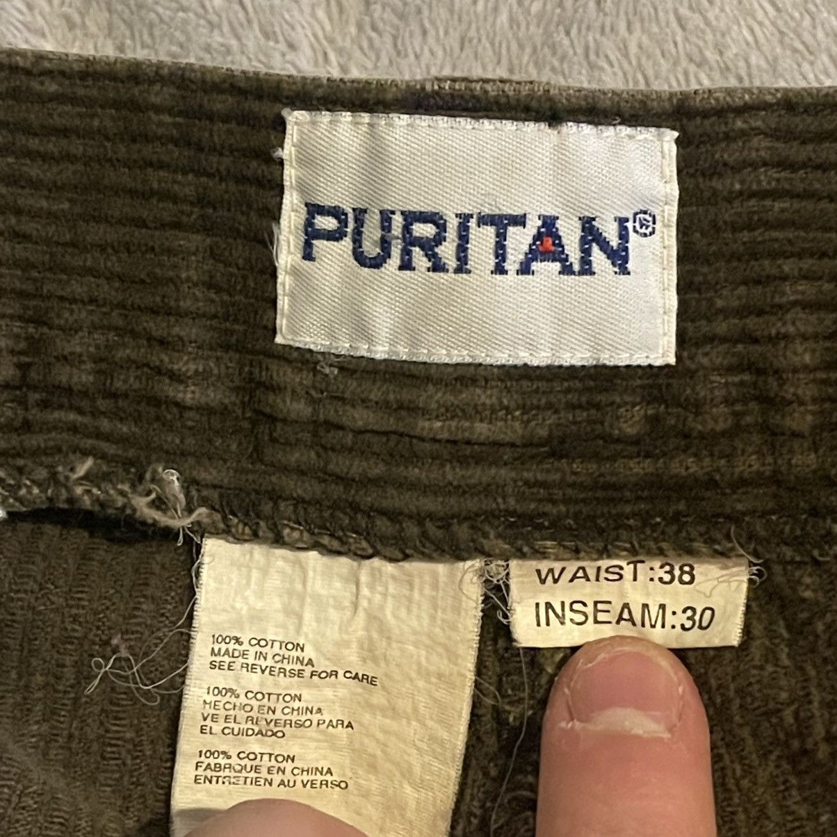 Puritan Vintage 90s Puritan Men Brown Corduroy Pants 38x30 Wide Wale Size US 37 - 3 Thumbnail