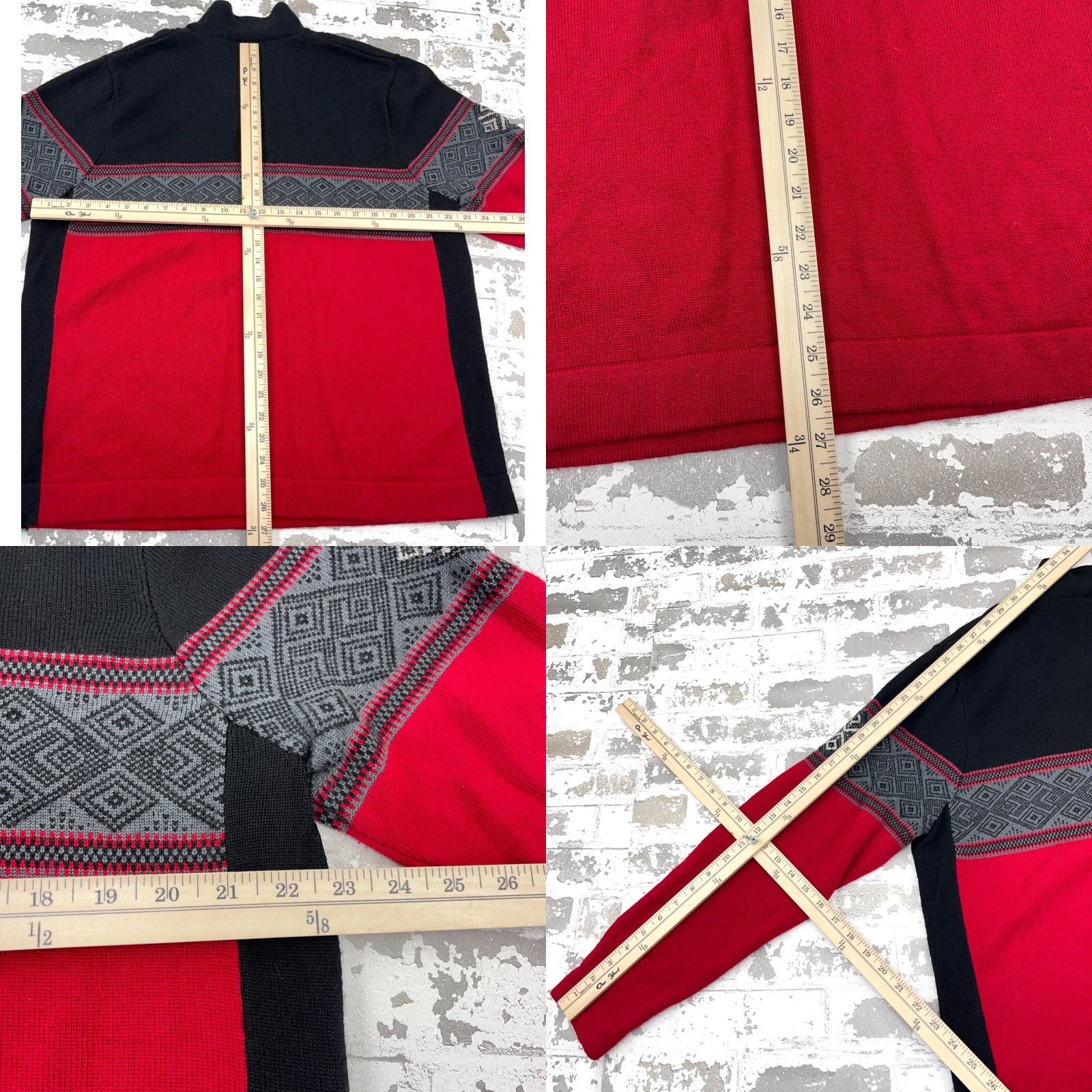 Eddie Bauer Eddie Bauer Sweater Men L Red Wool Pullover Mock Neck Geometric Knit Logo All Seasons Classic Sports Casual Size US L / EU 52-54 / 3 - 8 Thumbnail