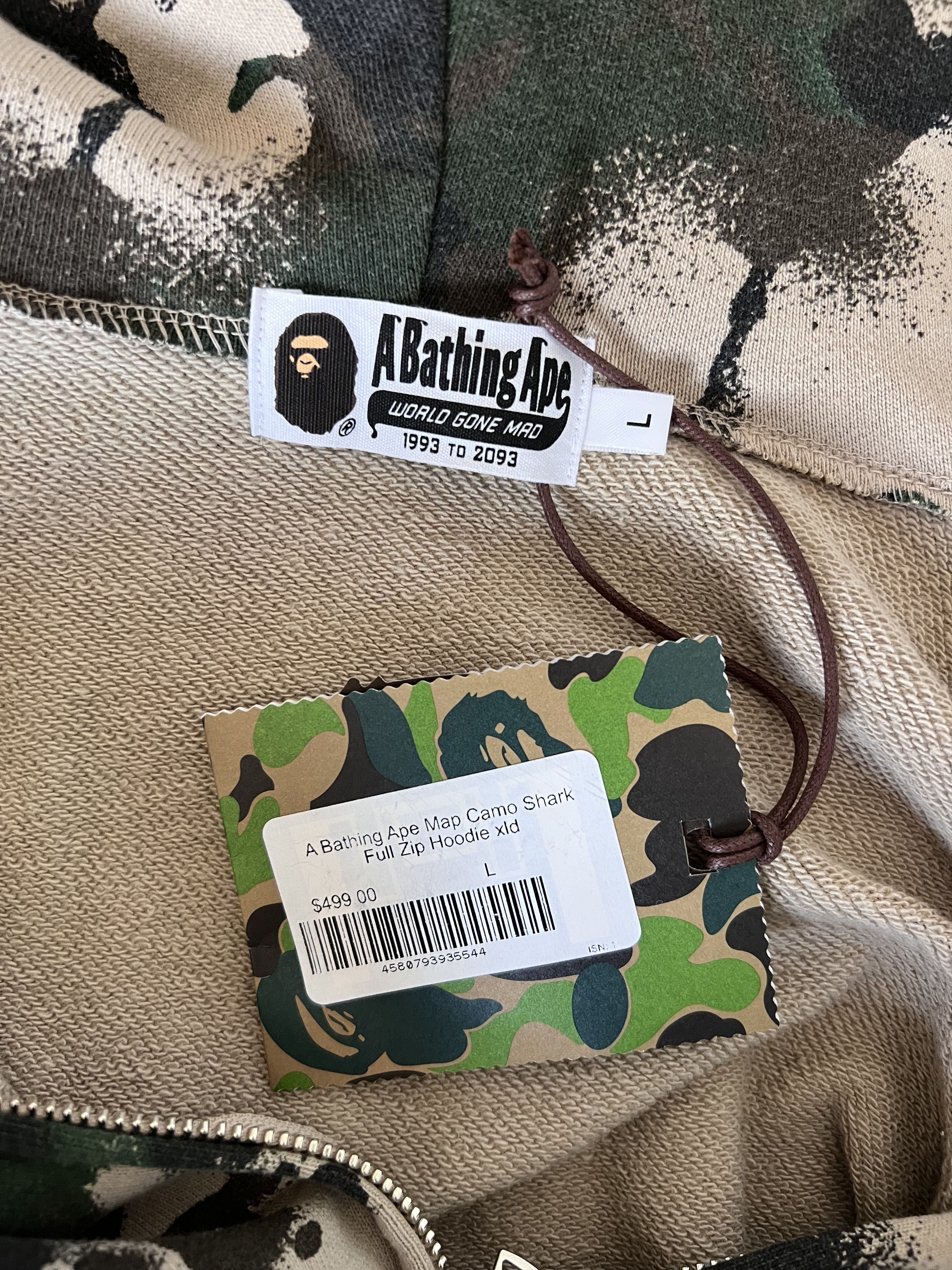 Bape Bape Map Camo Full Zip Shark Hoodie Size US L / EU 52-54 / 3 - 9 Thumbnail