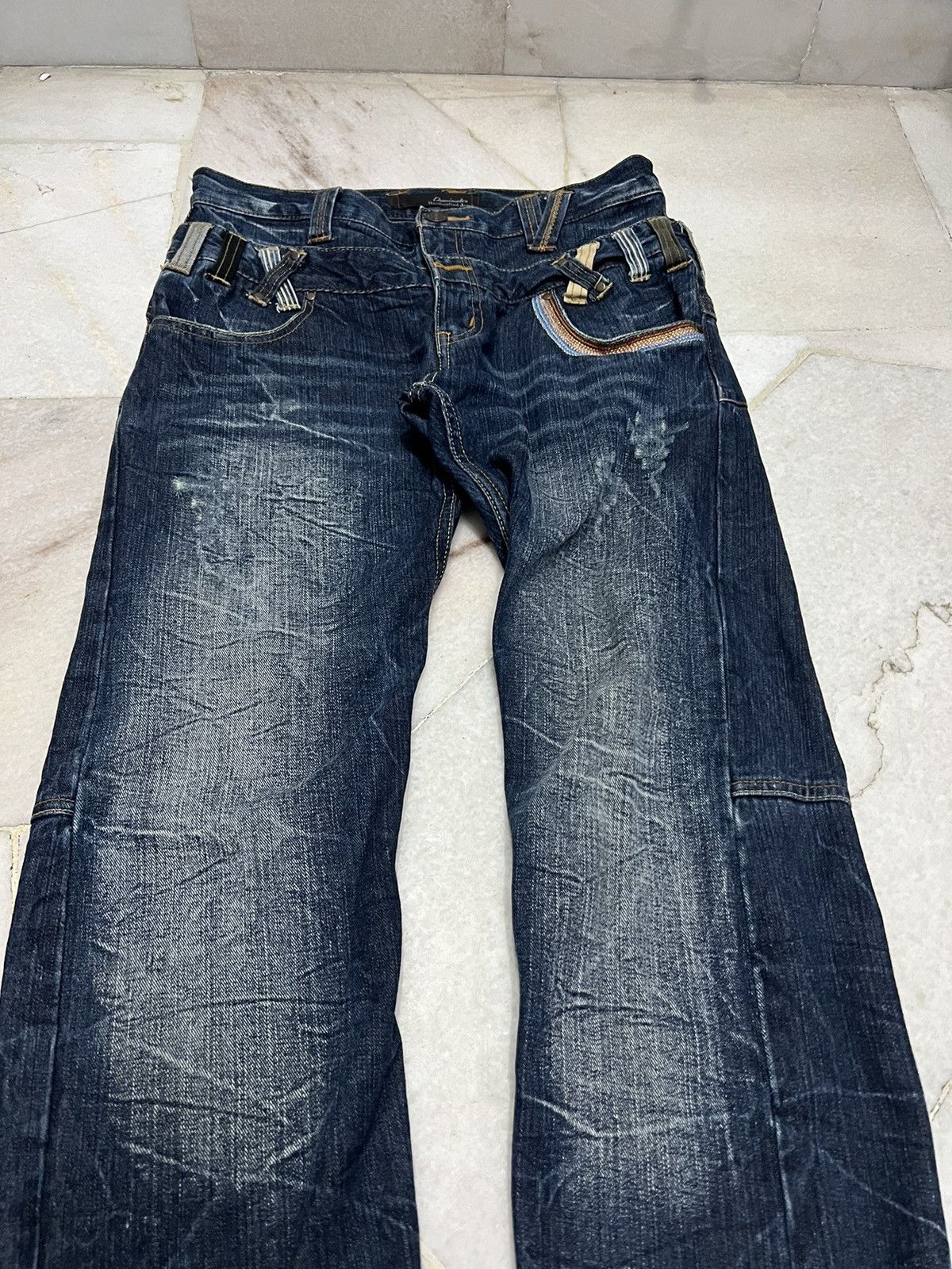 If Six Was Nine × Japanese Brand 🌈DOUBLE WAIST🌈VINTAGE DOMINATE HANDCRAFTED WASHED JEANS Size US 31 - 4 Thumbnail