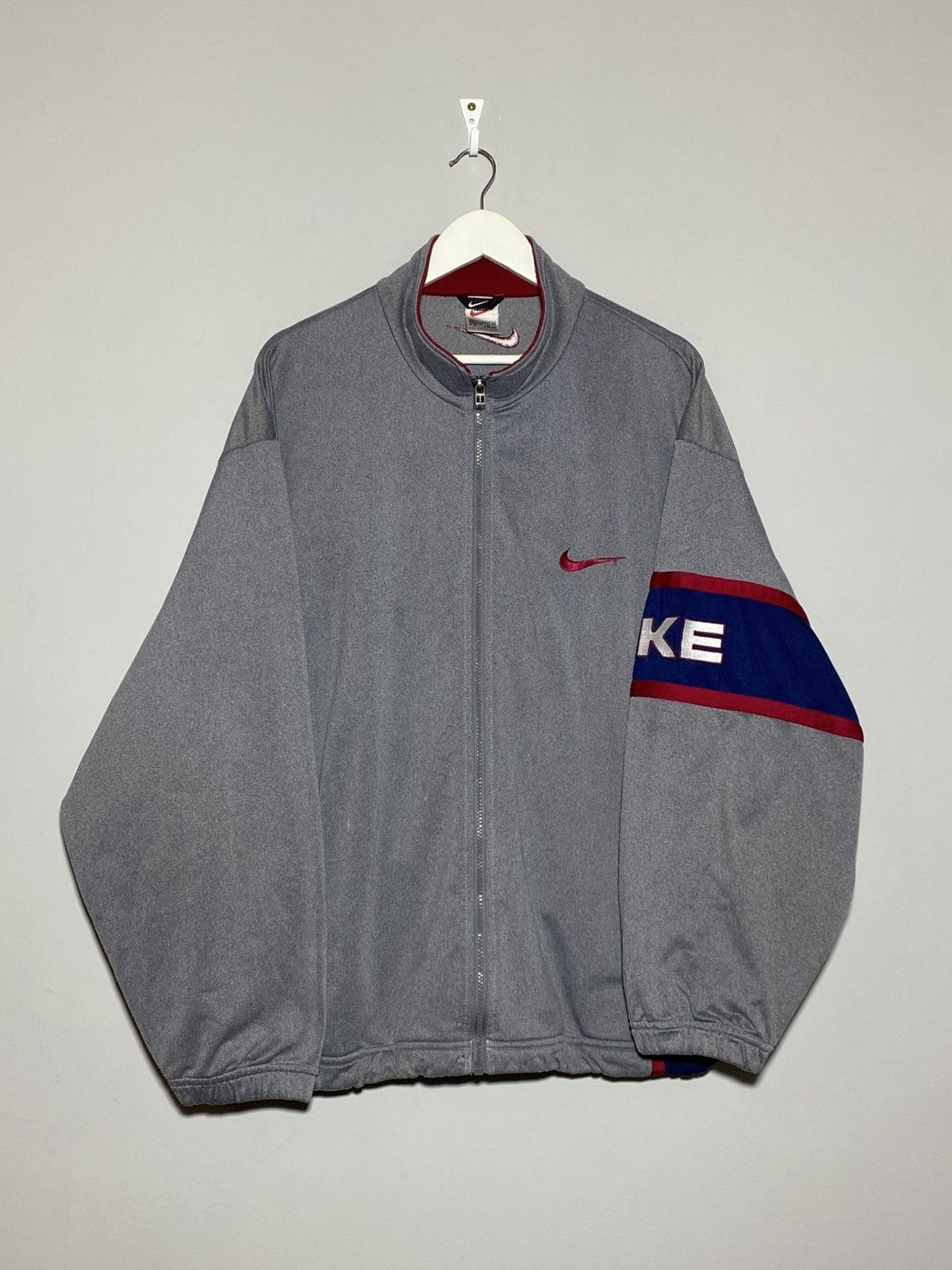 Nike 🔥 VINTAGE 90s NIKE FULL ZIP TRACK JACKET RARE DESIGN Size US XL / EU 56 / 4 - 1 Thumbnail