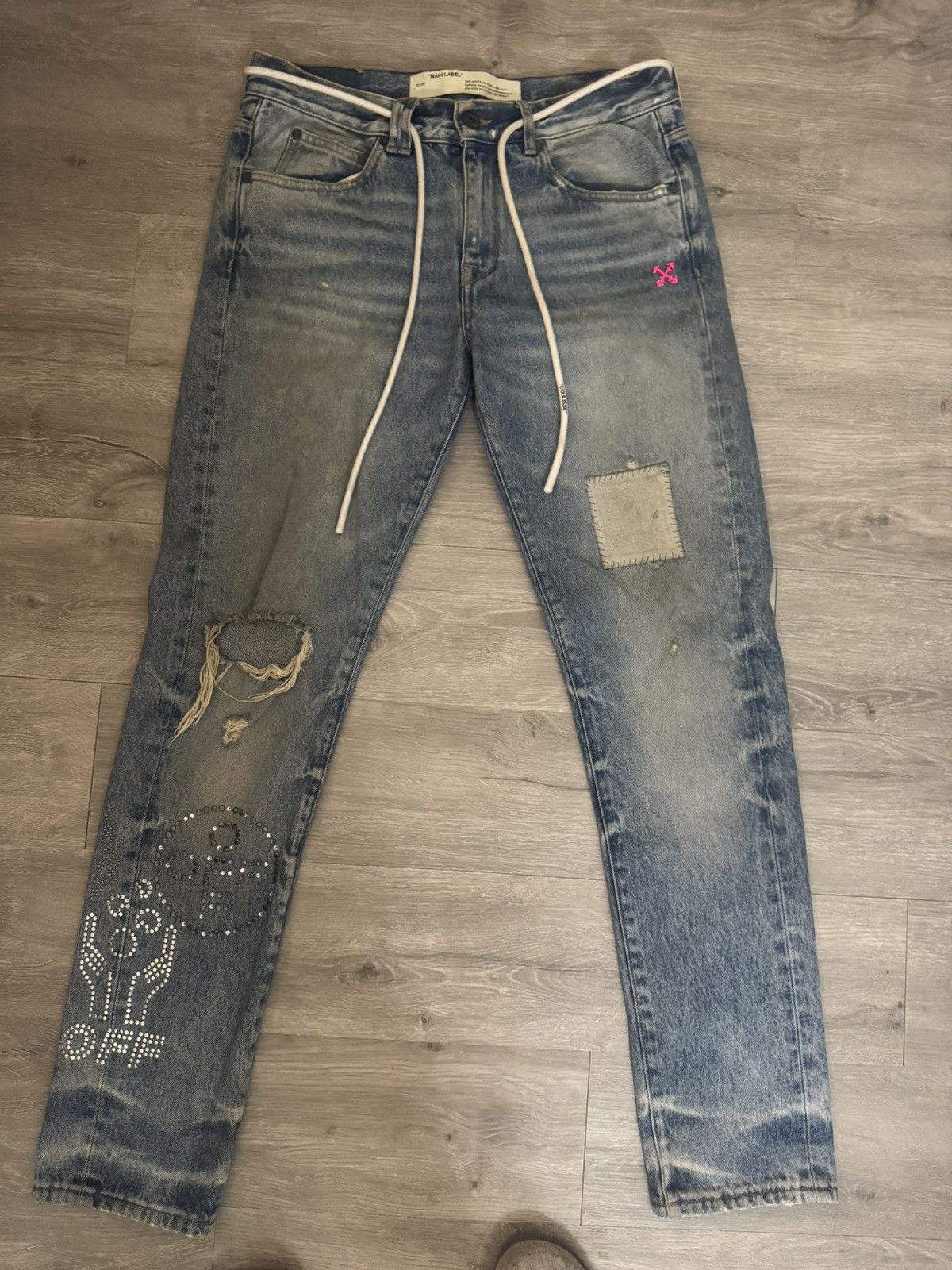 Off-White OFF-WHITE rhinestone Jeans Size US 32 / EU 48 - 1 Thumbnail
