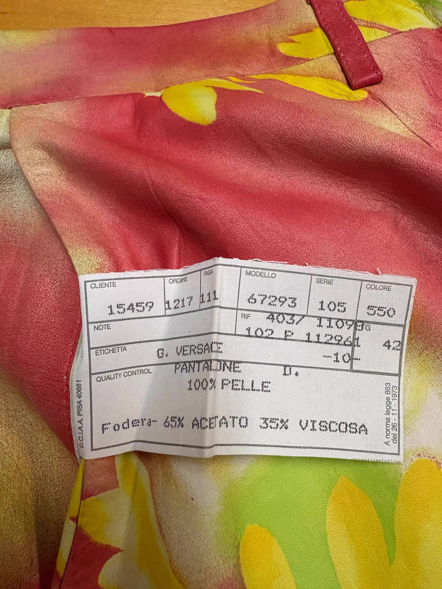 Versace Gianni Versace Women's Floral Print Leather Pants Ｑ21 Size 27" / US 4 / IT 40 - 5 Thumbnail
