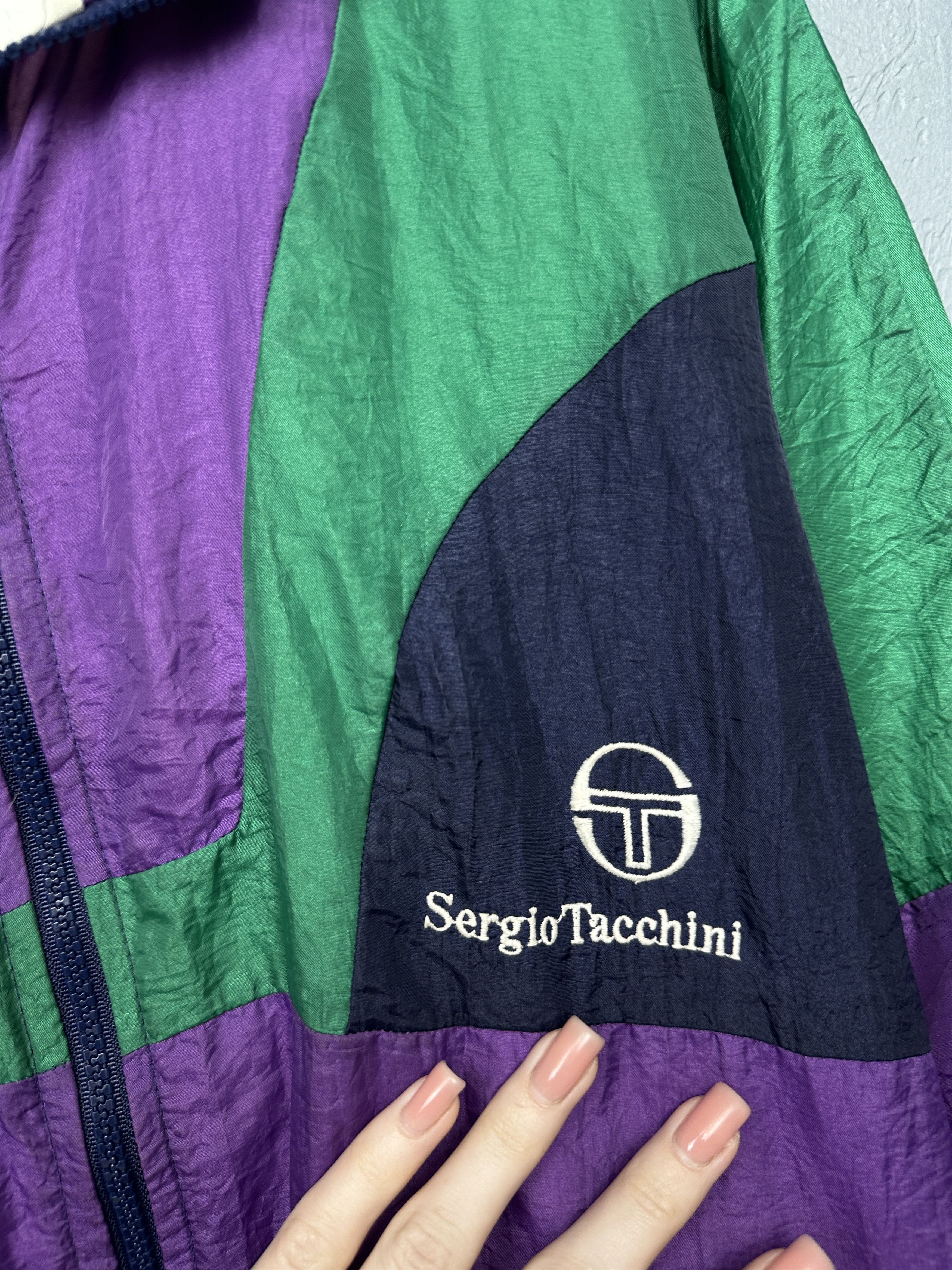 Sergio Tacchini Sergio Tacchini 90s Vintage Mens Nylon Track Top Jacket Size US M / EU 48-50 / 2 - 3 Thumbnail