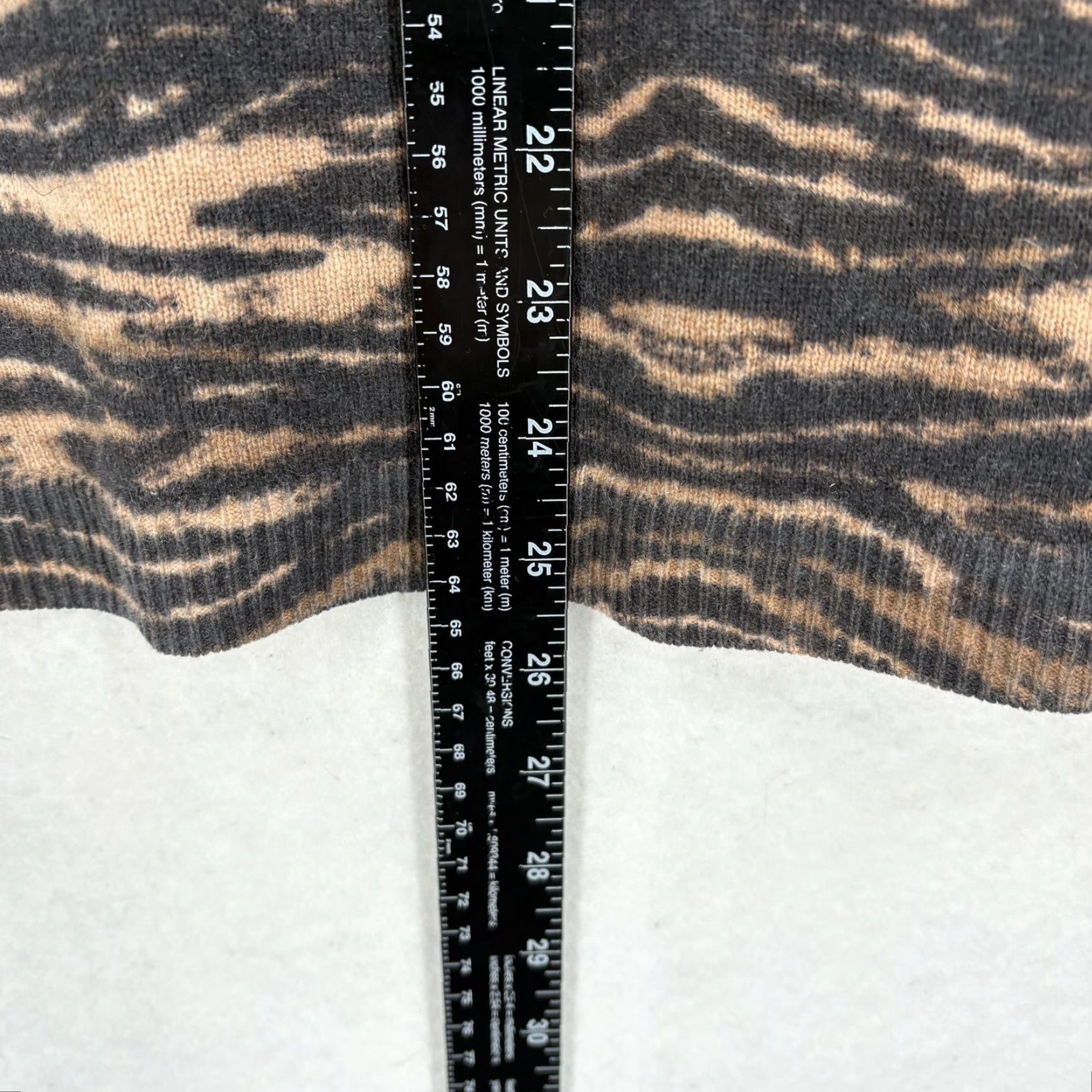 Talbots Talbots Sweater Womens XL Brown Black Tiger Print 100% Cashmere Crew Pullover Size XL / US 12-14 / IT 48-50 - 6 Thumbnail