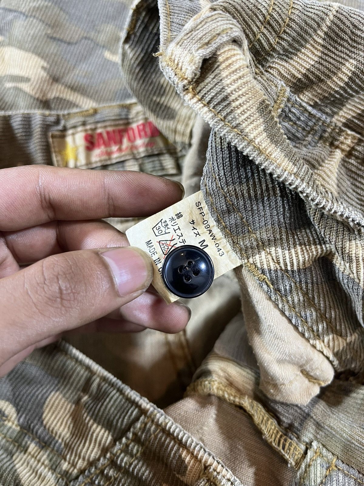 Japanese Brand Sanford Camouflage Corduroy Cargo Pants (Size M / W34) Size US 34 / EU 50 - 11 Thumbnail