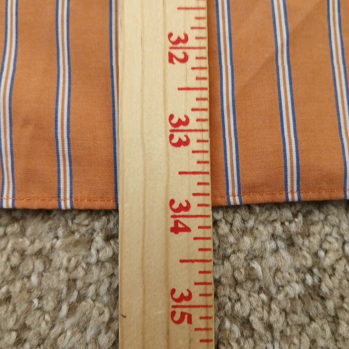 Vintage Paul Fredrick Shirt Mens Size 18 Orange Striped Long Sleeve Button-Up Cotton Size US XXL / EU 58 / 5 - 6 Thumbnail
