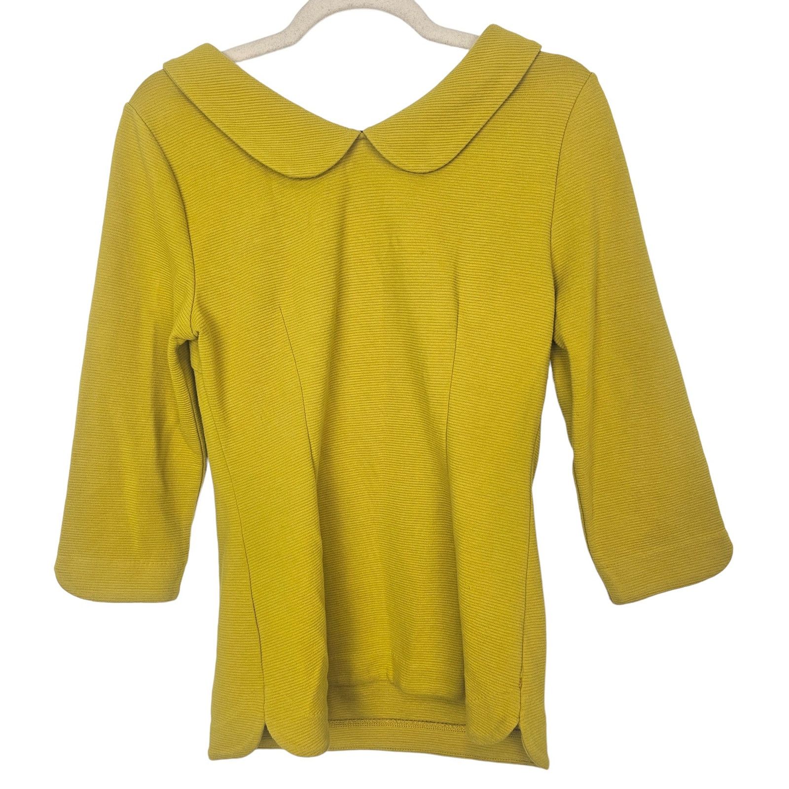 Boden Boden Womens Sarah Ottoman Knit Top 6 Mustard Preppy Classic Size M / US 6-8 / IT 42-44 - 9 Thumbnail