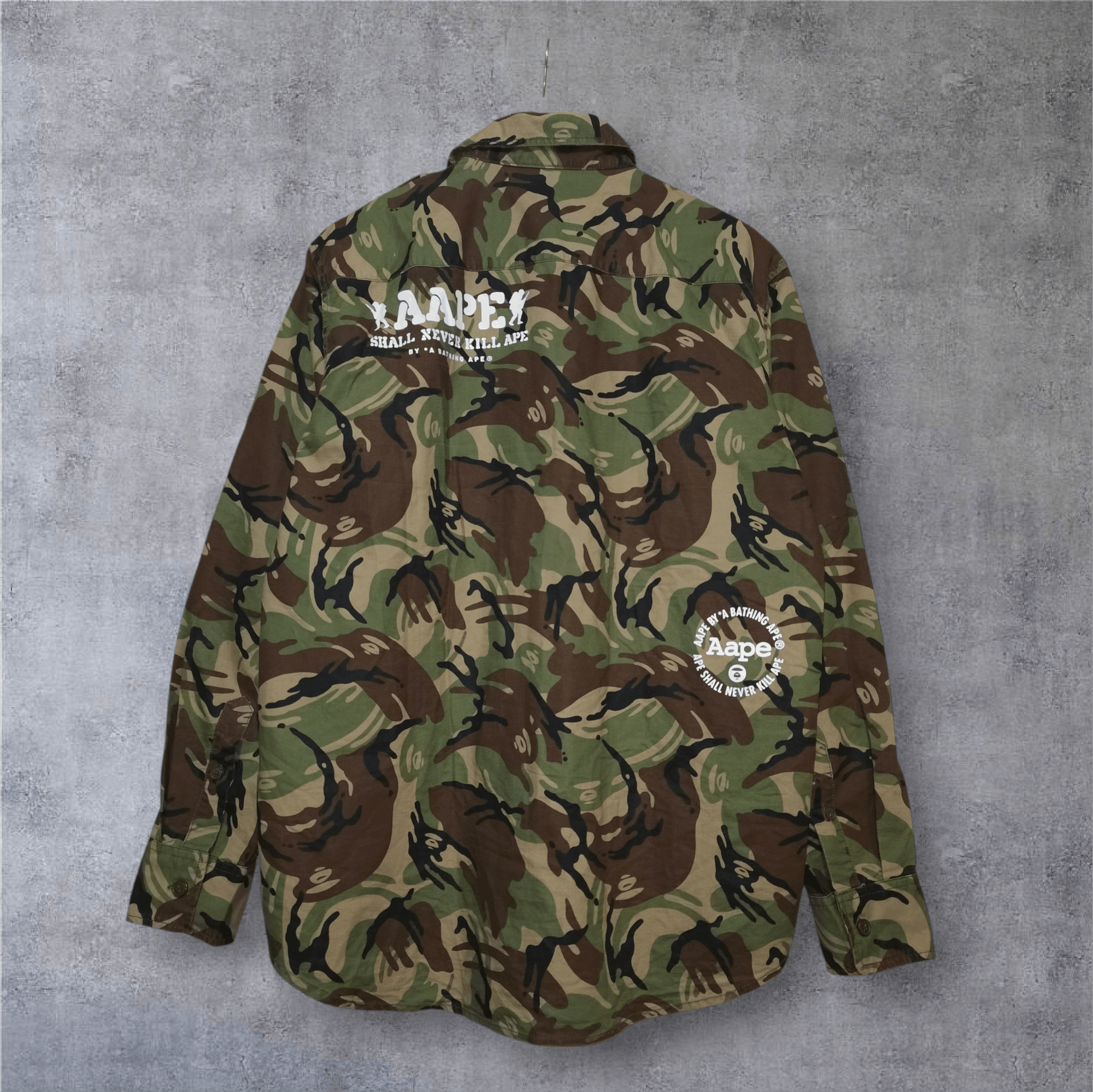 Aape AAPE by A Bathing Foot Soldier Patch Camo Shirt Size US XL / EU 56 / 4 - 2 Thumbnail