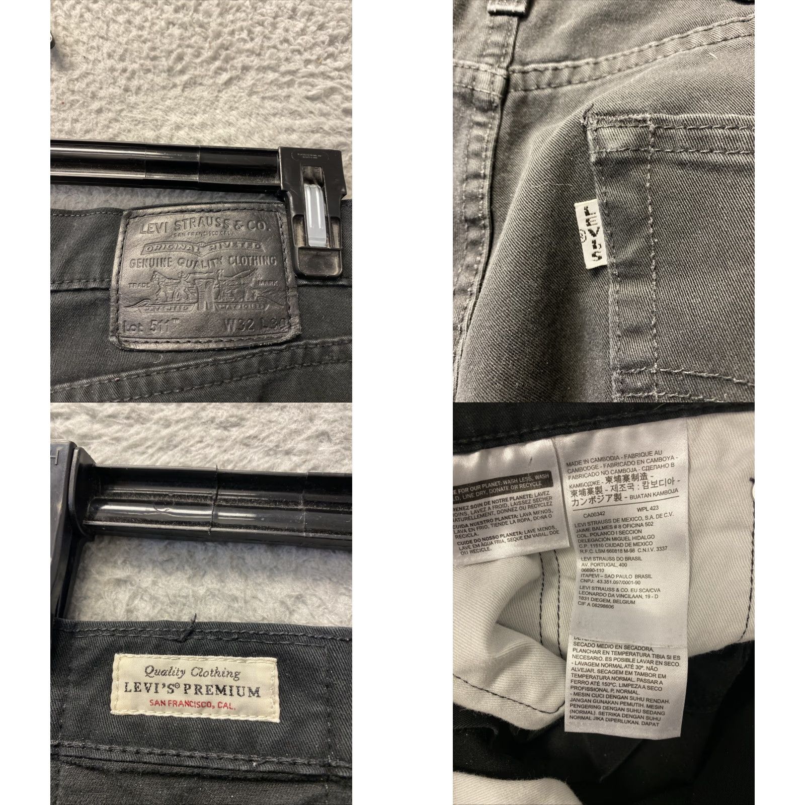 Levi's Levi's 511 Slim Pants Mens 32x30 Black Denim Stretch Straight 5-Pocket Logo Modern Size US 32 / EU 48 - 8 Thumbnail