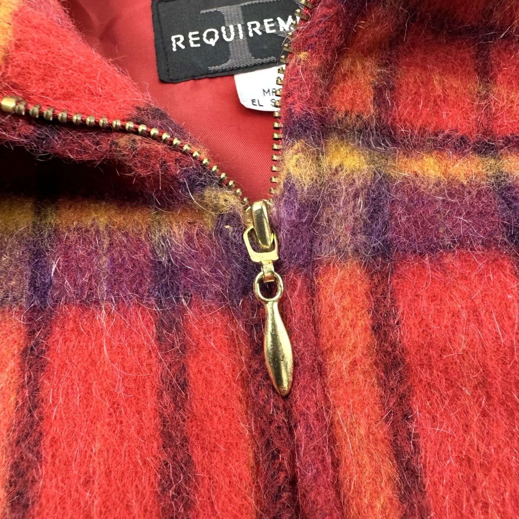 Vintage VINTAGE Requirements Jacket Womens 14 Plaid Wool Blend 1980s Preppy Red Size XL / US 12-14 / IT 48-50 - 5 Thumbnail