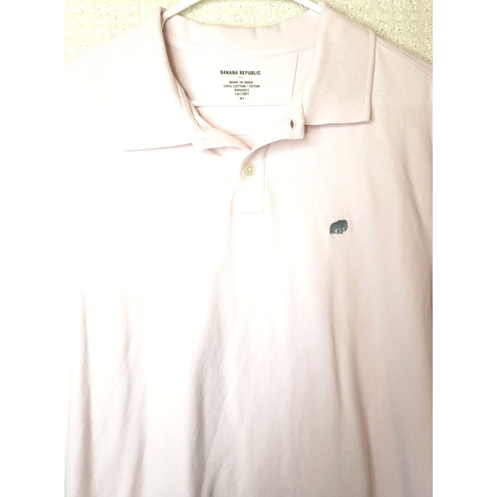 Banana Republic Banana Republic Polo Shirt Men XL Pink Short Sleeve Pocket Heathered 100% Cotton Knit Shirt Casual Workwear Golf Logo Modern Classic Mens Size US XL / EU 56 / 4 - 3 Thumbnail
