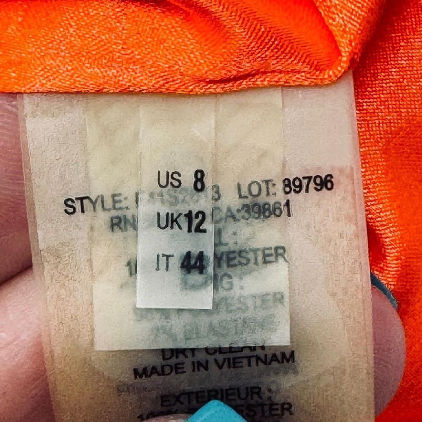 Designer Tahari. Women’s Pastel Orange Ruffle Midi Dress. Size 8. Size M / US 6-8 / IT 42-44 - 10 Thumbnail