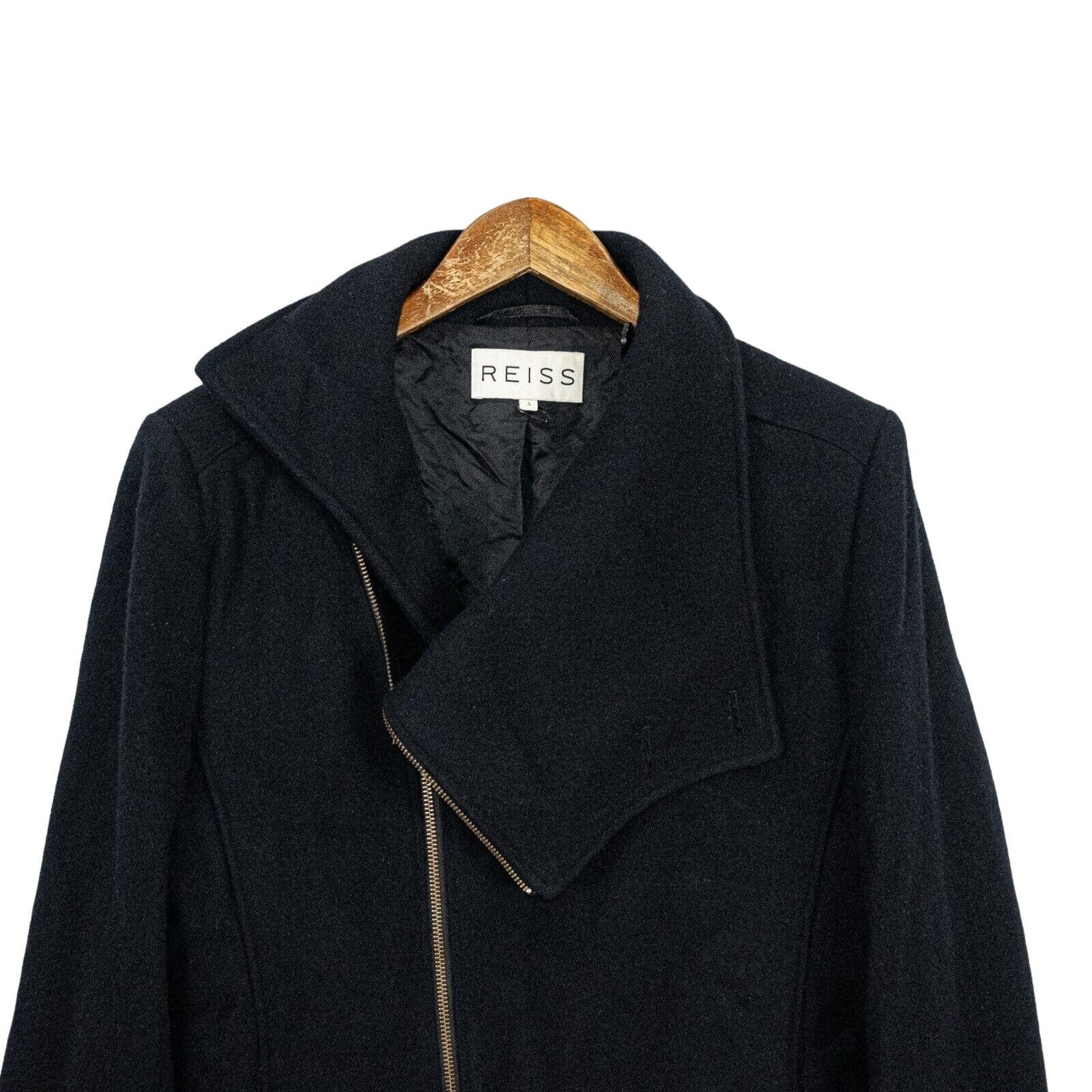 Reiss REISS Women's Wool PETRONE Pea Coat zip up in navy blue Size S / US 4 / IT 40 - 9 Thumbnail