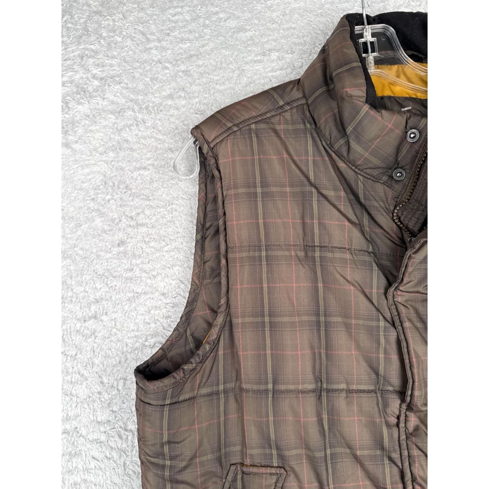 Timberland Timberland Vest Mens Medium Brown Plaid Quilted Puffer Zip Snap Pockets Logo Size US M / EU 48-50 / 2 - 5 Thumbnail