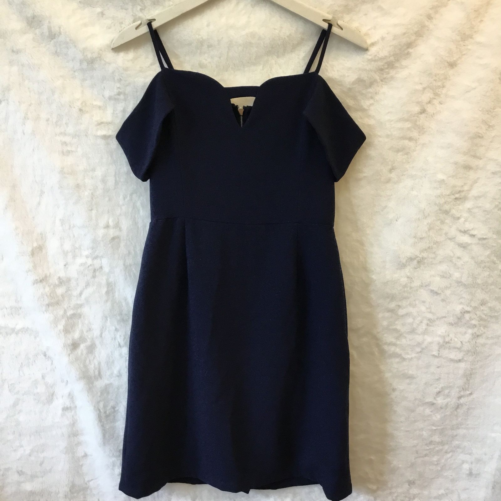 Other Storee Navy Blue Off-Shoulder Zip-Up Formal Dress Size M / US 6-8 / IT 42-44 - 10 Thumbnail