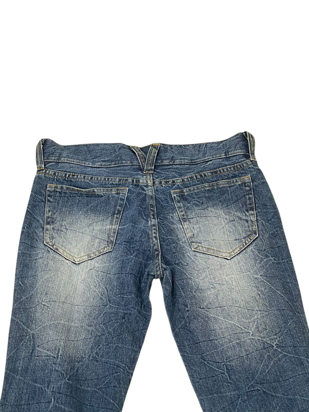 Japanese Brand Flare Jeans Unknown Washed Denim Distress Boot Cut 1🟦1 Size US 29 - 17 Thumbnail