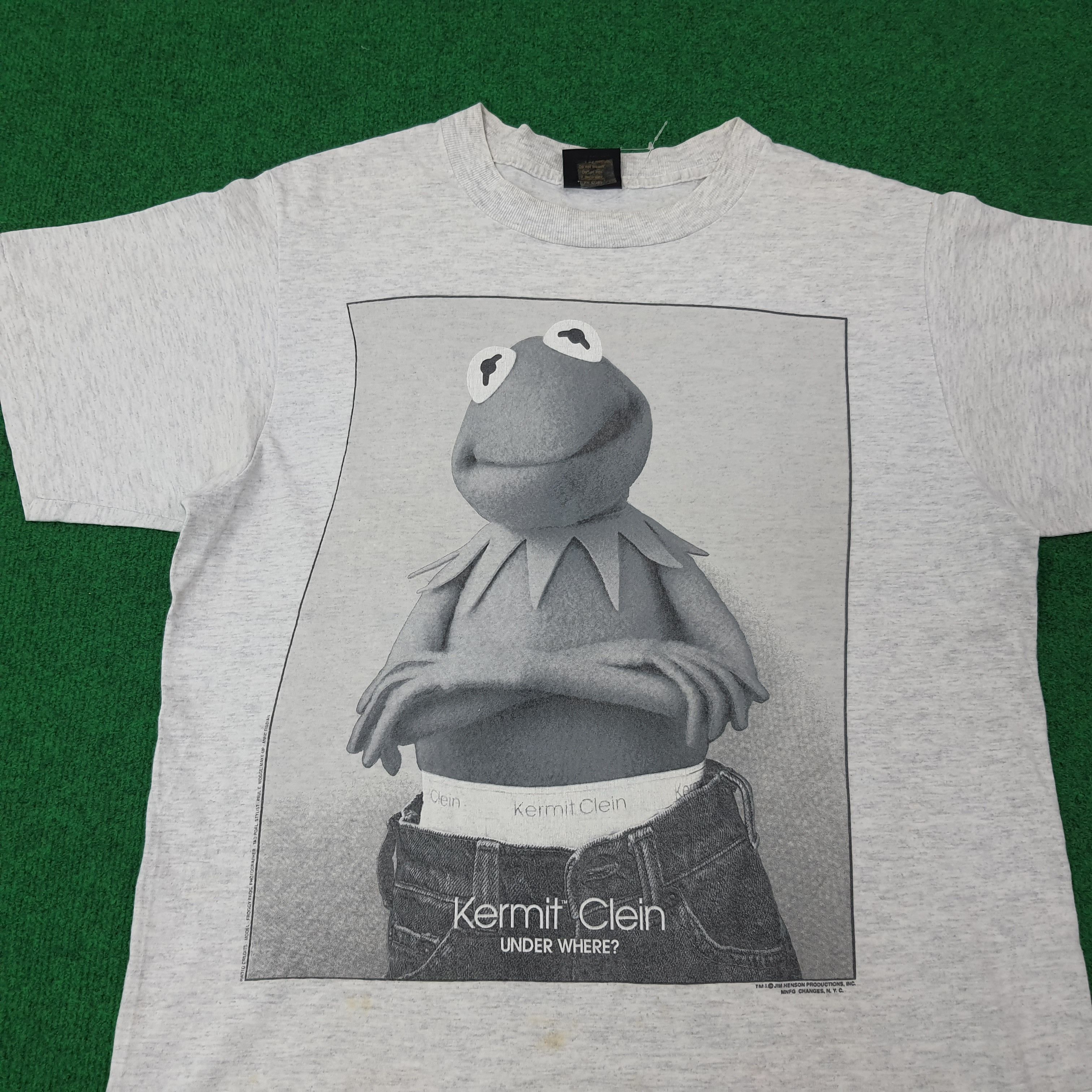 Vintage Calvin Klein Parody Kermit Clein The Muppets Tshirt C267N75 Size US L / EU 52-54 / 3 - 2 Thumbnail
