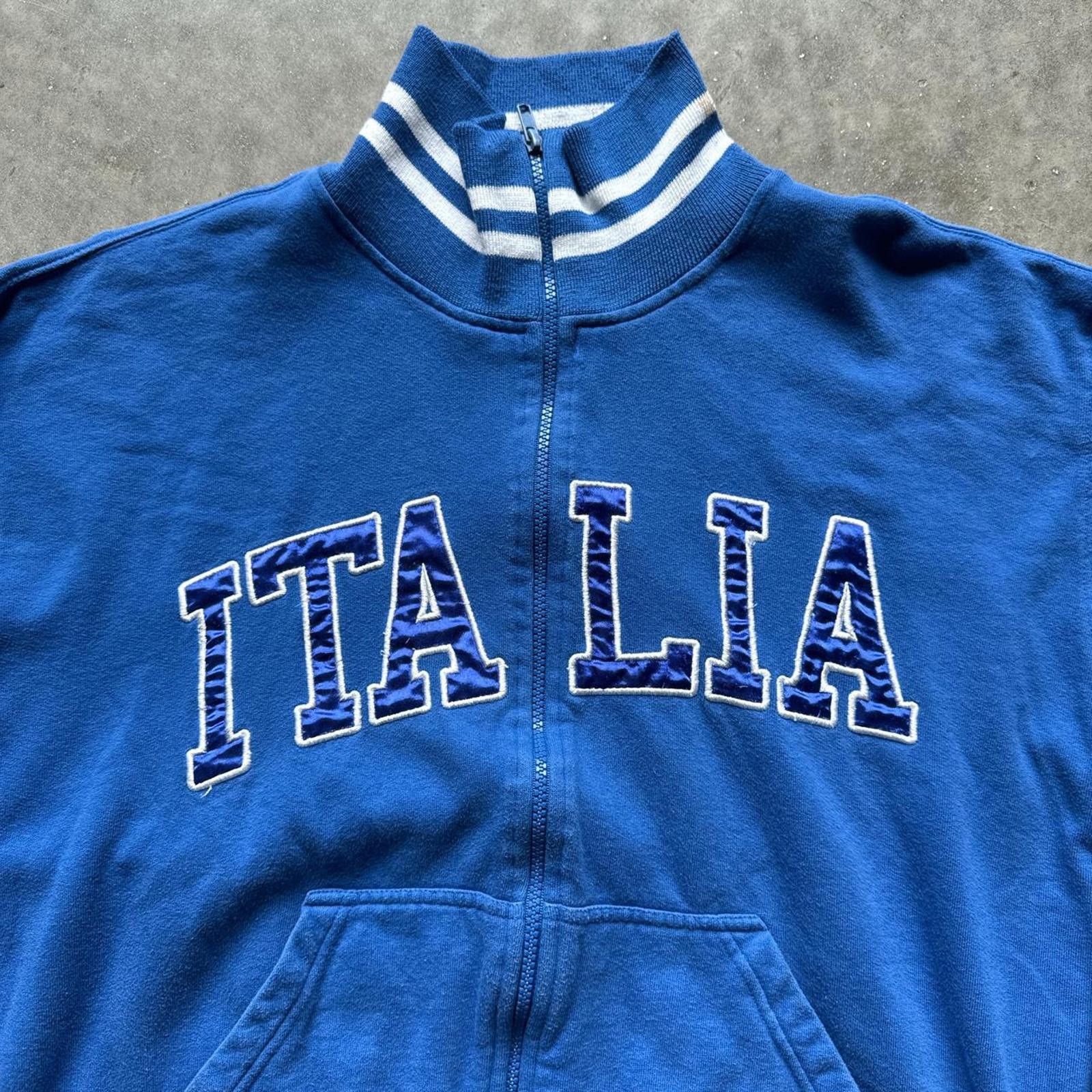 Other Stylish Italia Blue Zip Up Jacket With Embroidered Details Size US L / EU 52-54 / 3 - 5 Thumbnail