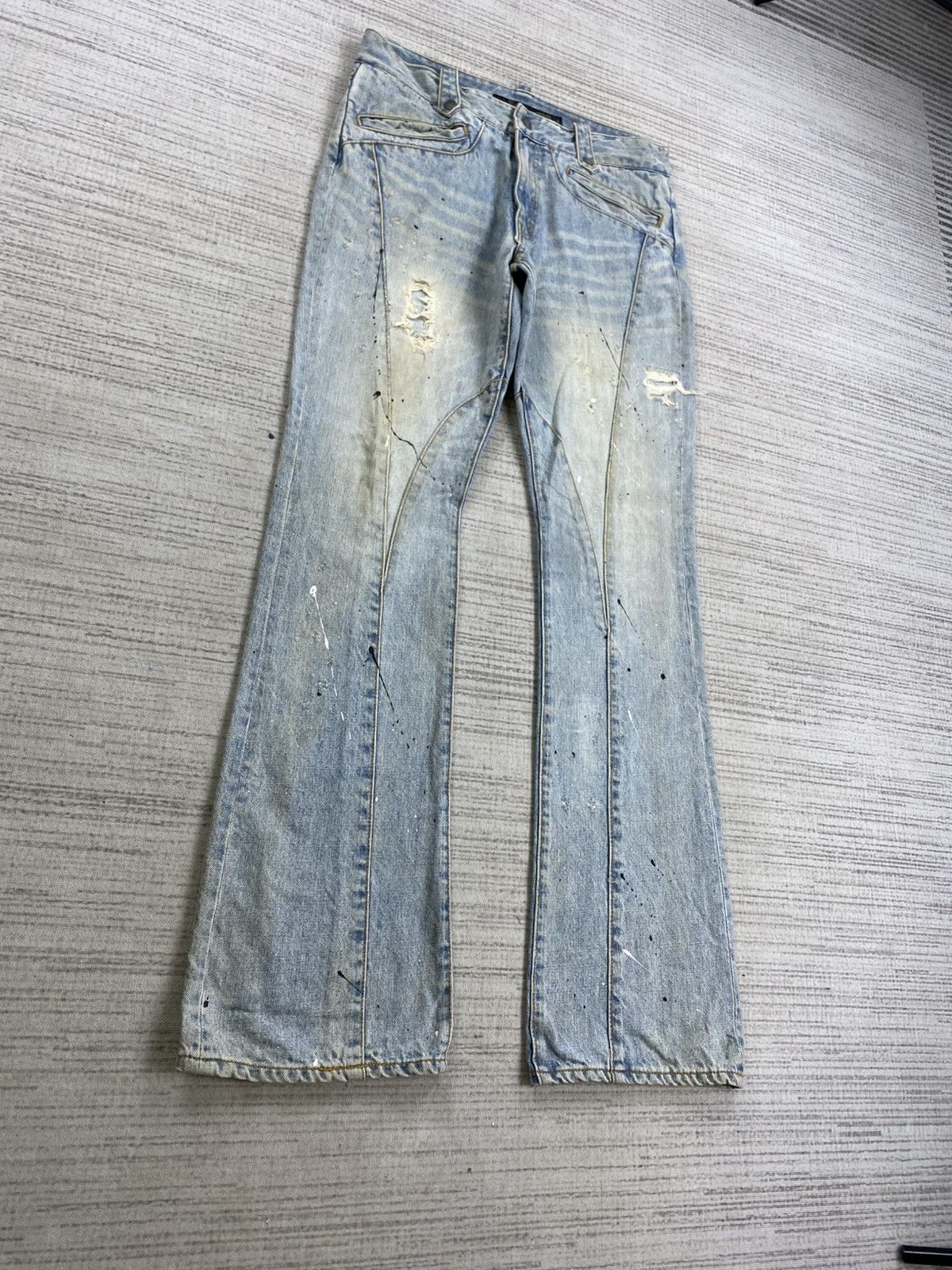 Schlussel × Vintage Vintage Flared Schlussel Distressed Blue Denim Pants Size 32" / US 10 / IT 46 - 3 Thumbnail