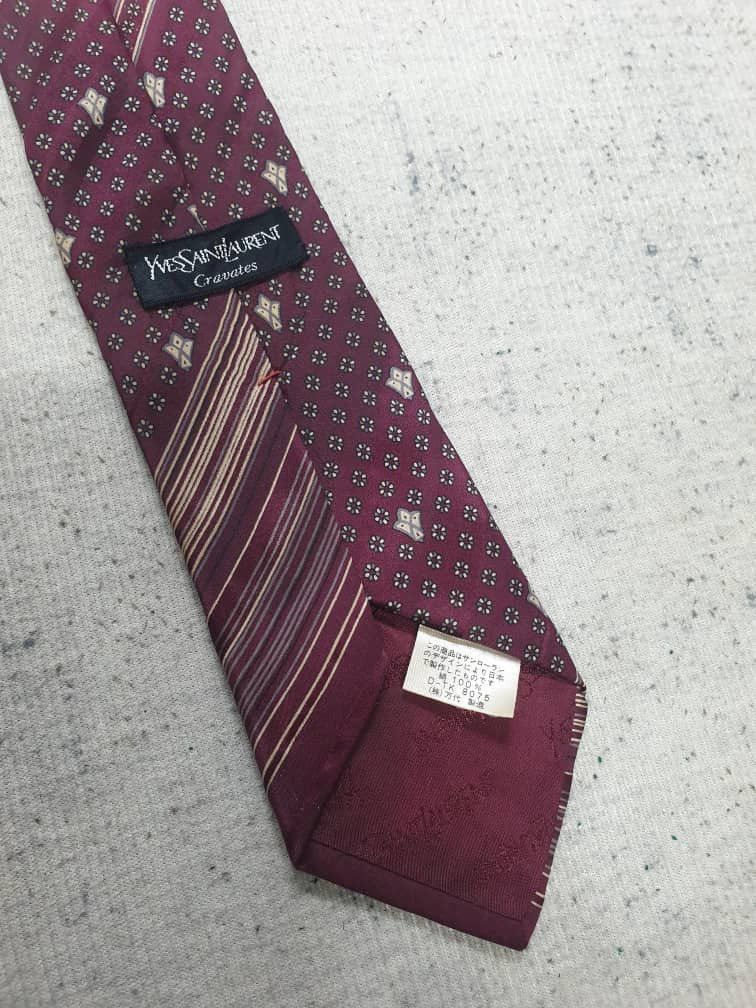 Yves Saint Laurent Yves Saint Laurent maroon Colour stripe ties Size ONE SIZE - 2 Thumbnail