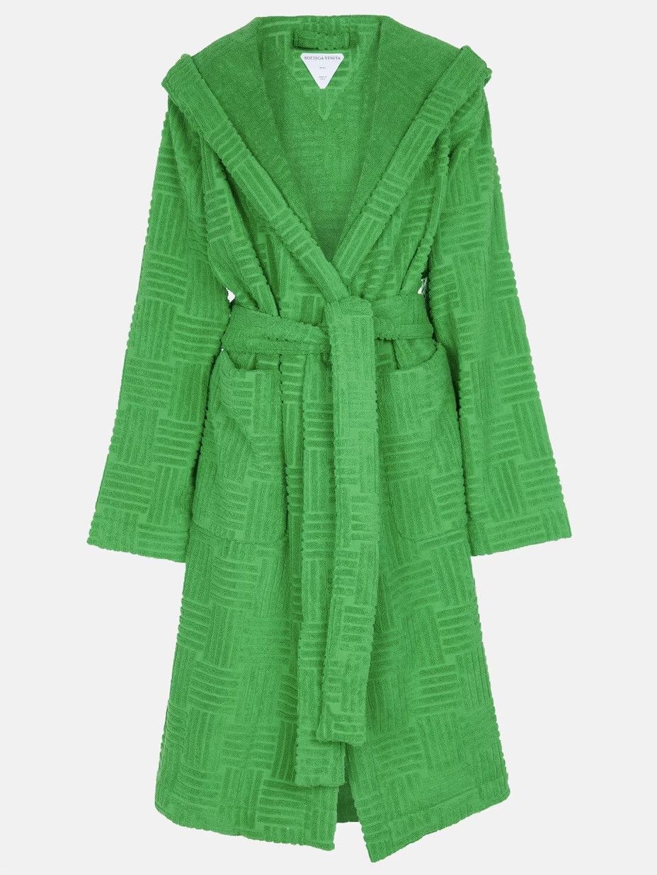 Bottega Veneta Bottega Veneta Intreccio Pattern Cotton Bathrobe in Grass Size US L / EU 52-54 / 3 - 1 Thumbnail